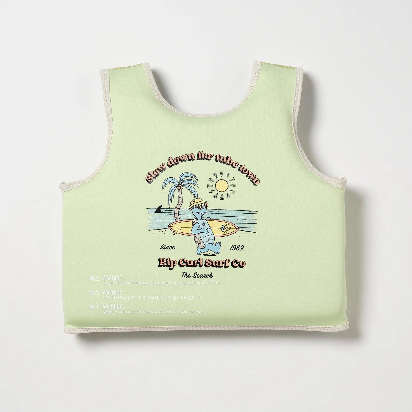 Kids Swim Vest Shred Turtle Aqua