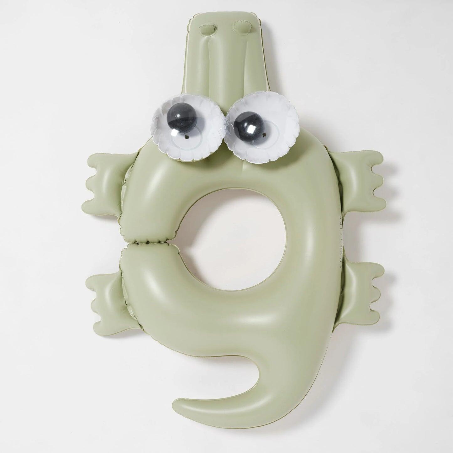 Kids Pool Ring Cookie The Croc  Khaki