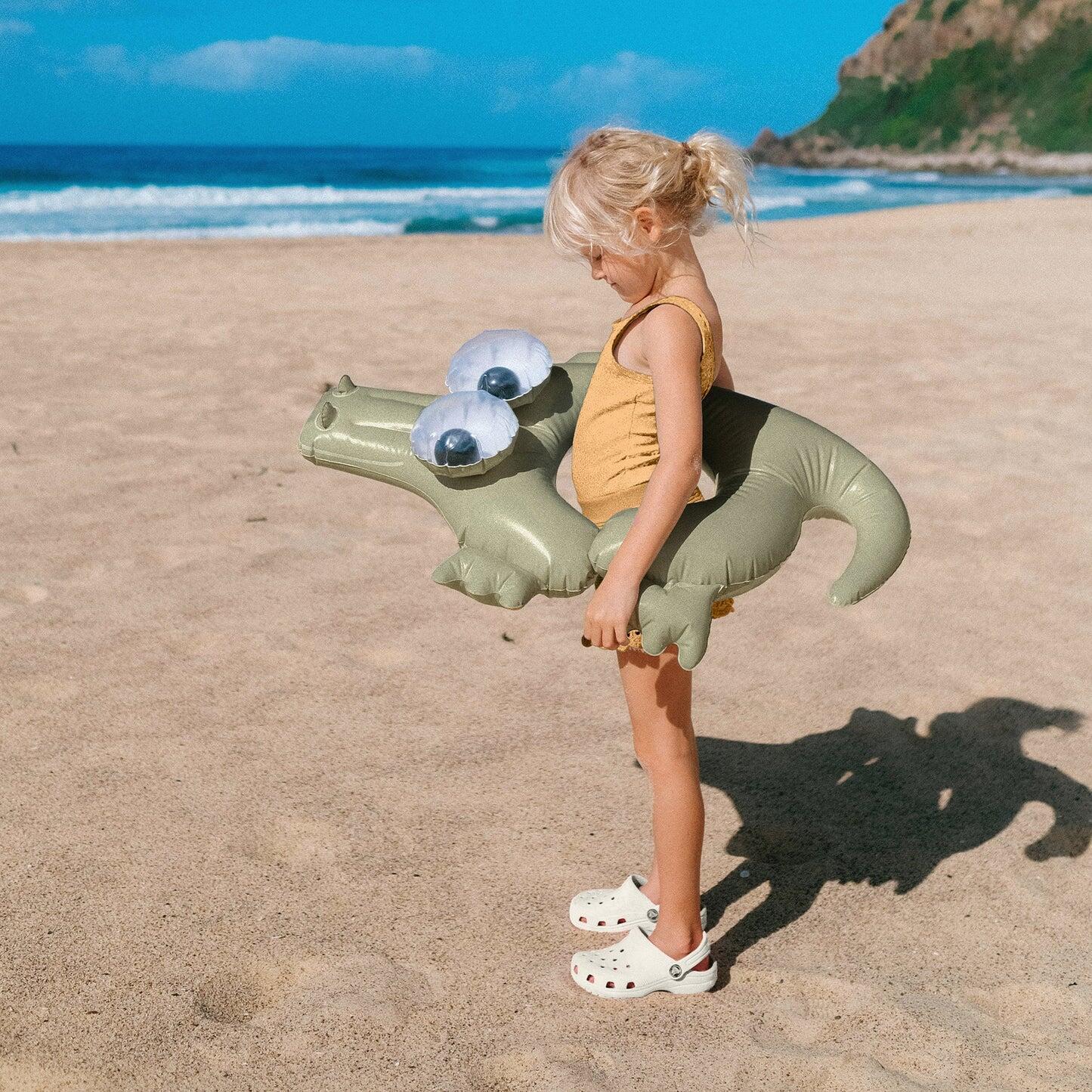 Kids Pool Ring Cookie The Croc  Khaki