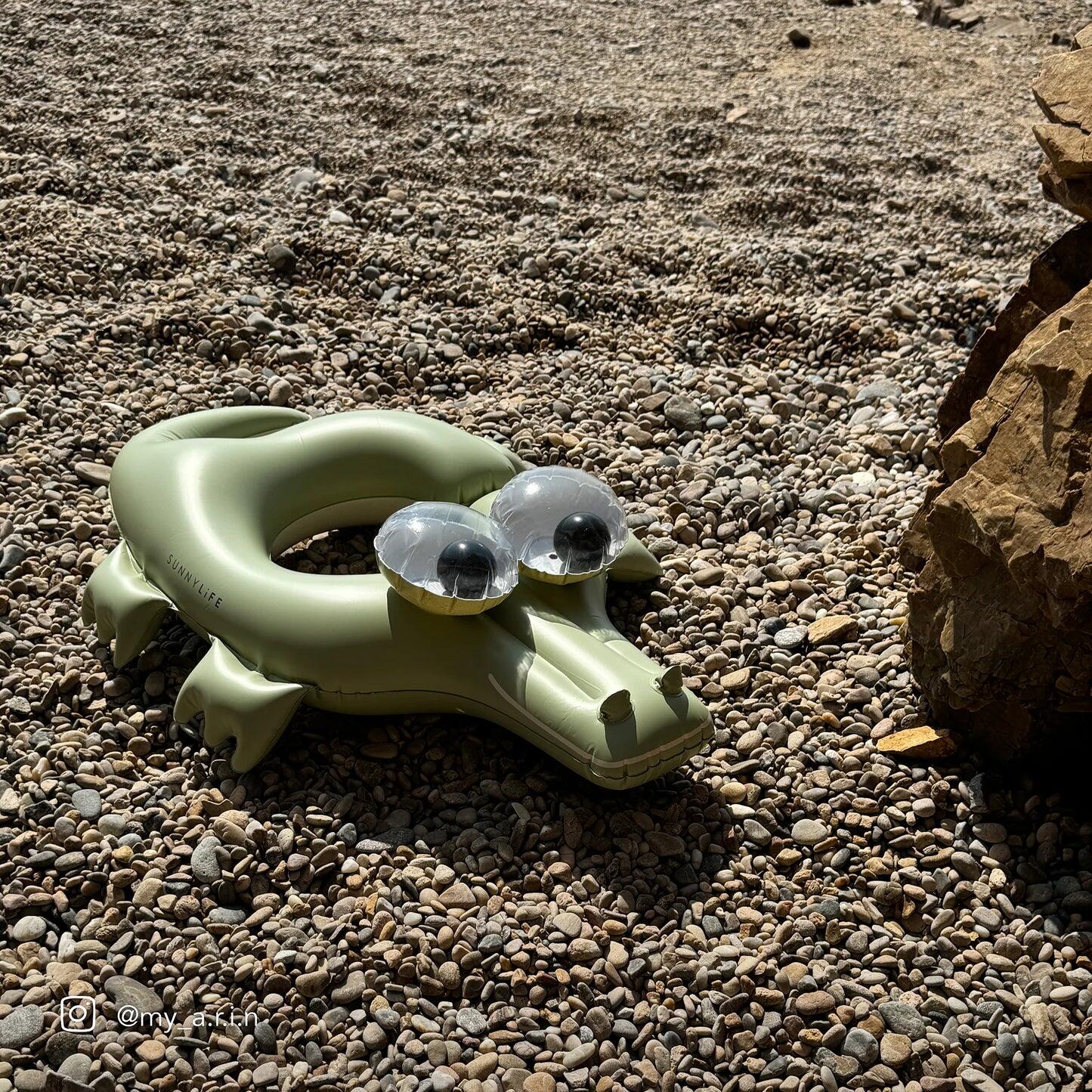 Kids Pool Ring Cookie The Croc  Khaki