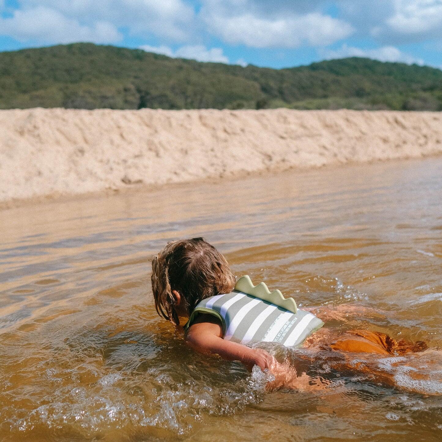 Kids Swim Vest Into The Wild Khaki