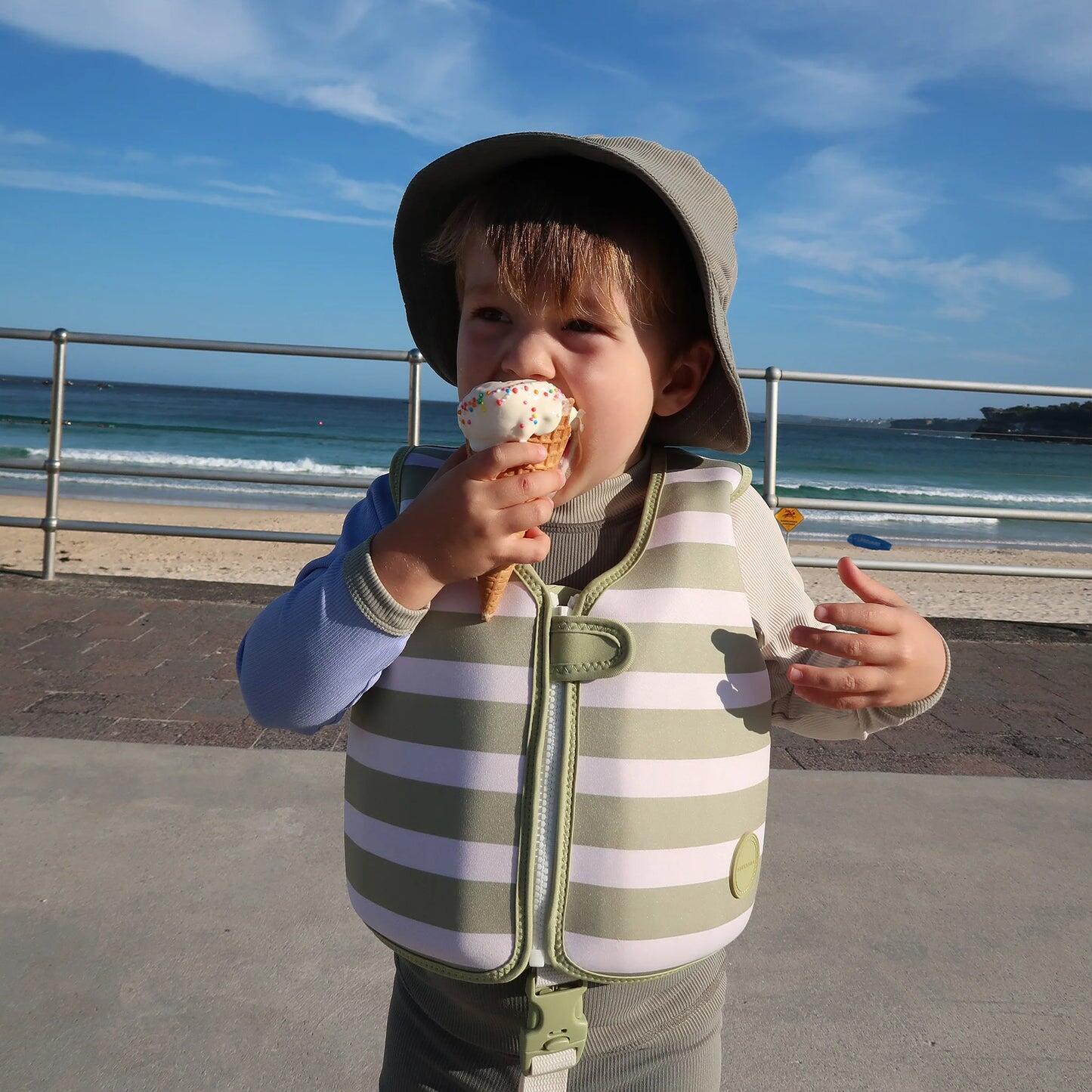 Kids Swim Vest Into The Wild Khaki