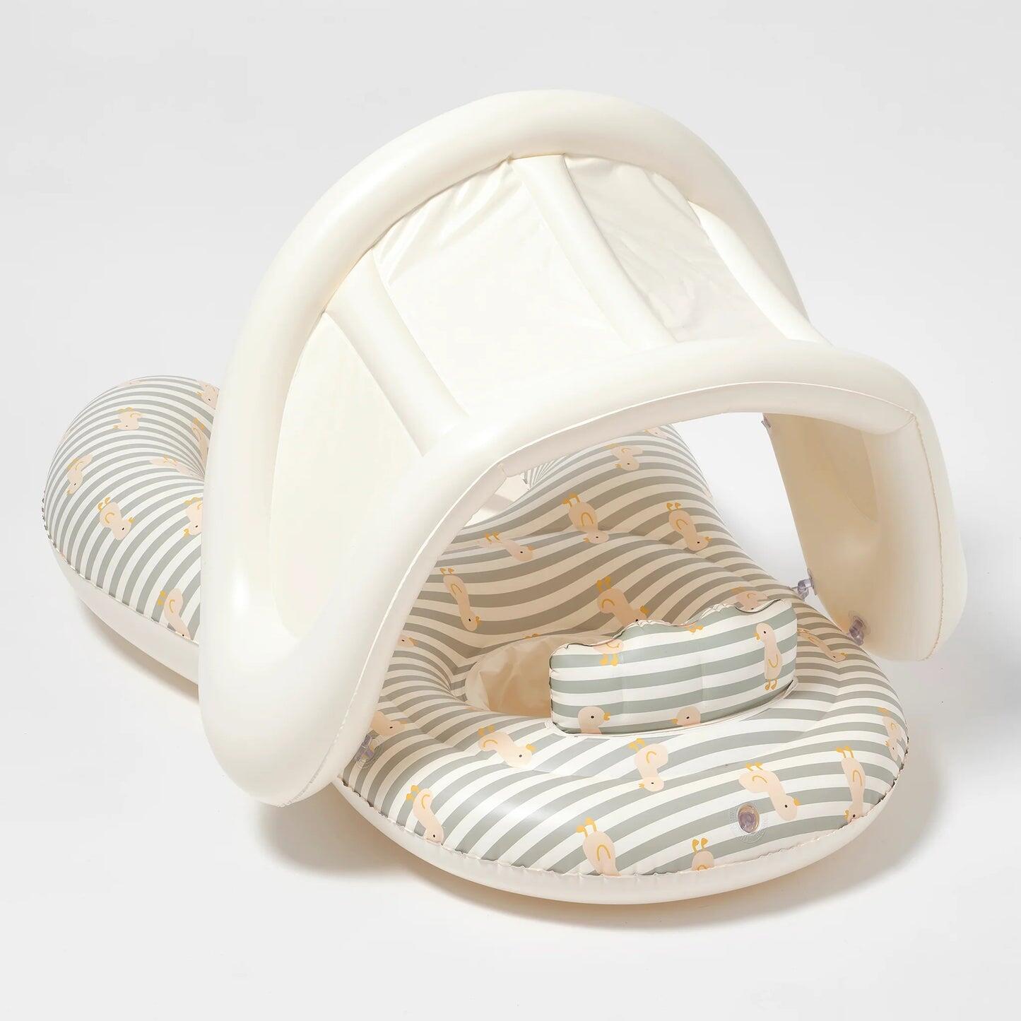 Float Together Baby Seat Duck Sage Stripe - Pool Inflatable