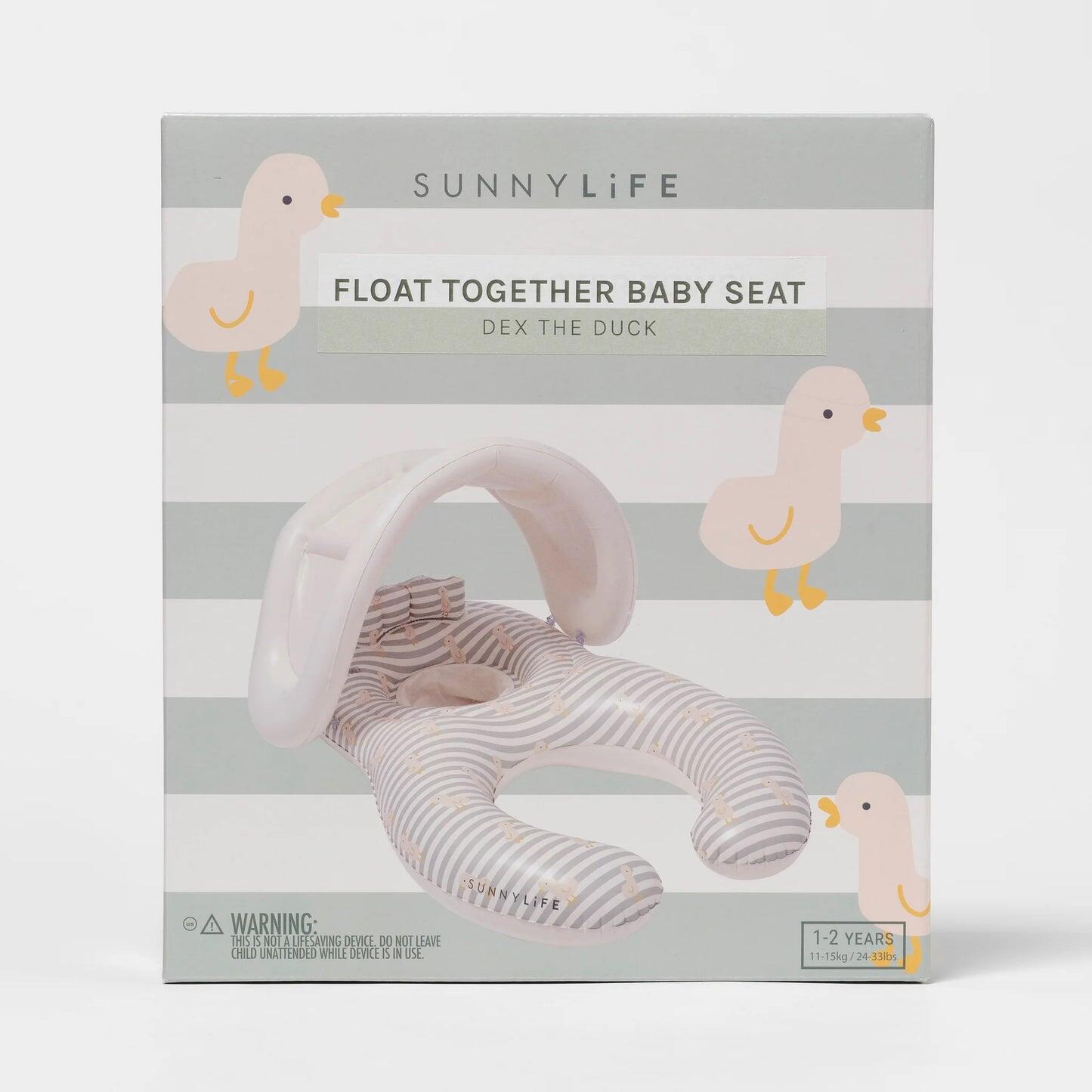 Float Together Baby Seat Duck Sage Stripe - Pool Inflatable
