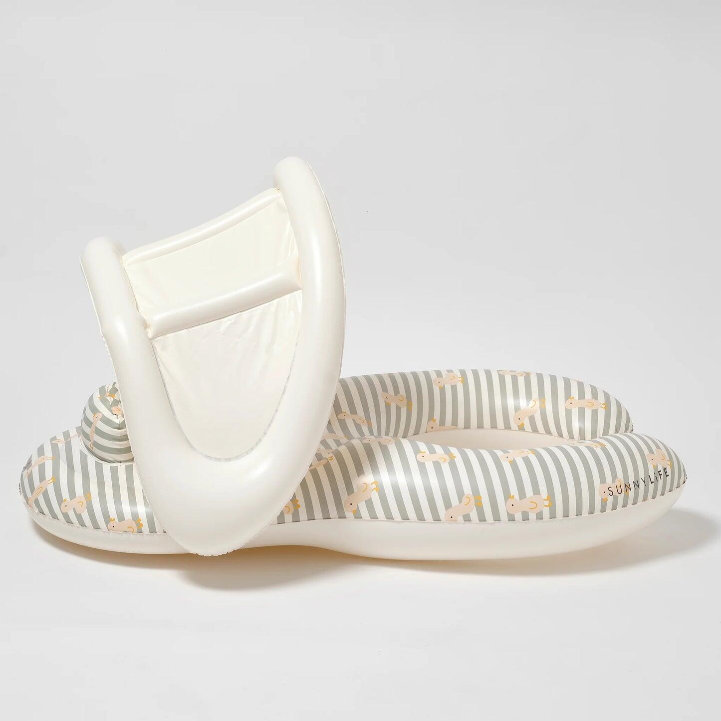 Float Together Baby Seat Duck Sage Stripe - Pool Inflatable