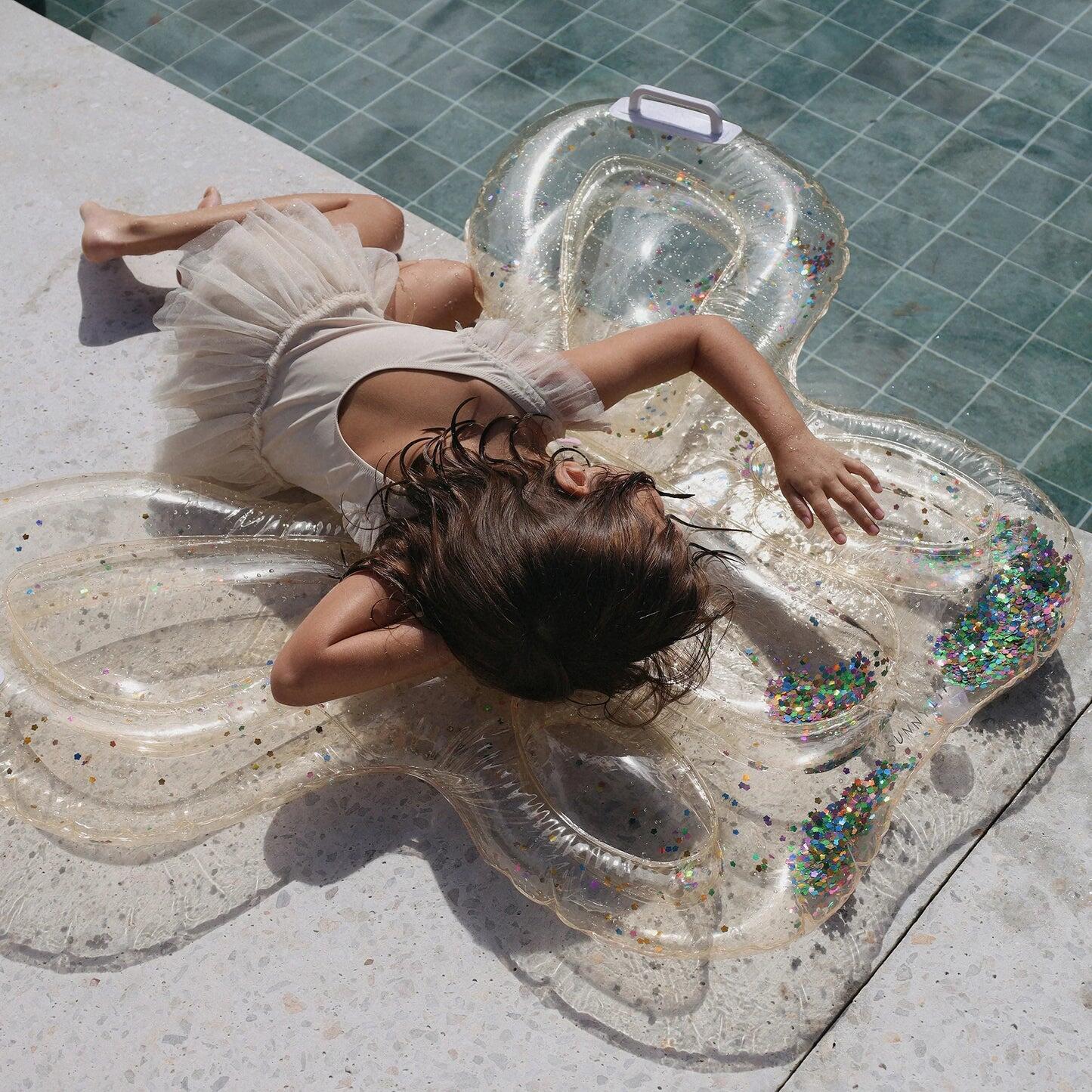 Kids Lie-On Float Cotton Candy Glitter - Pool Inflatable