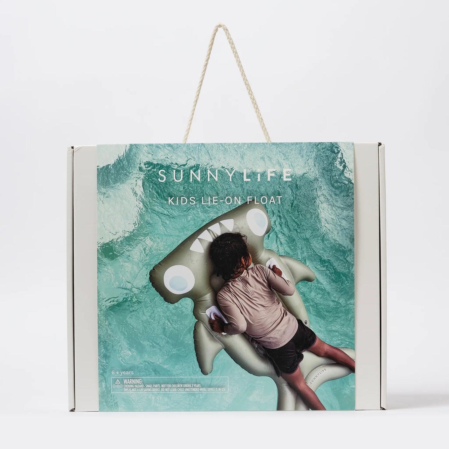 Kids Lie-On Float Salty the Shark Khaki - Pool Inflatable