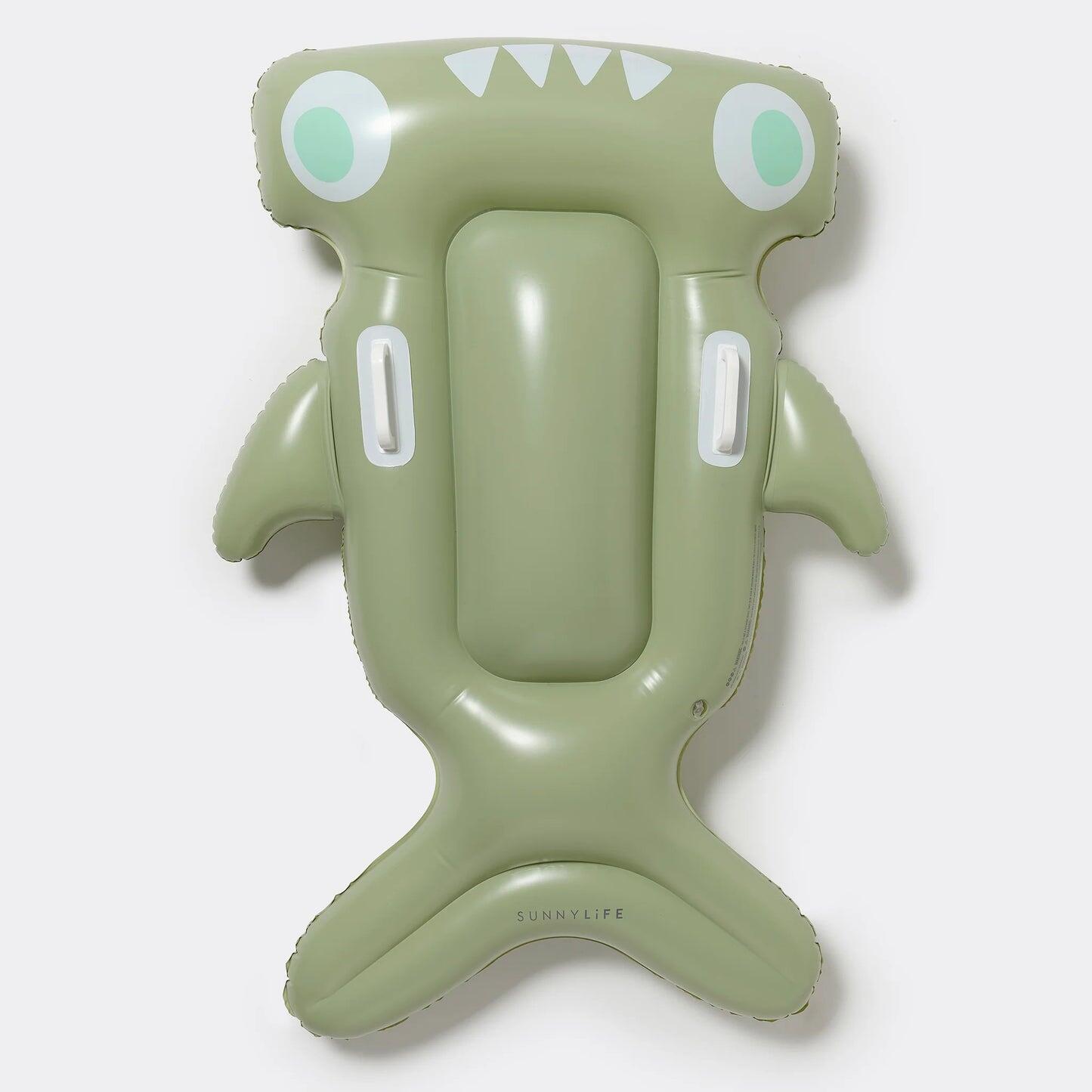 Kids Lie-On Float Salty the Shark Khaki - Pool Inflatable