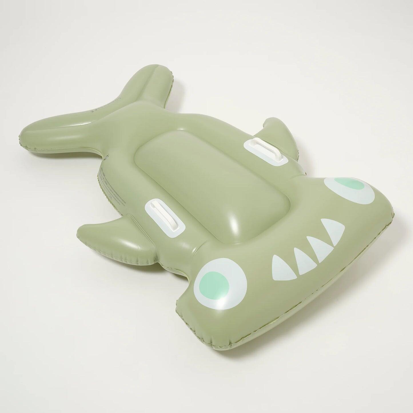 Kids Lie-On Float Salty the Shark Khaki - Pool Inflatable