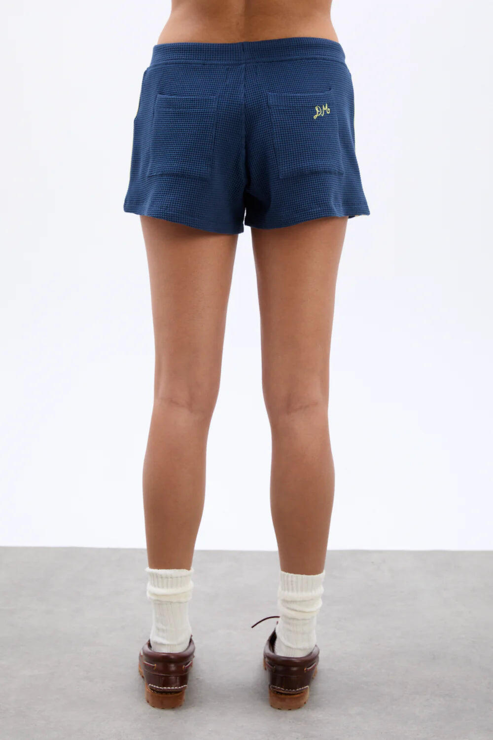 Pippa Waffle Short Navy/Yellow