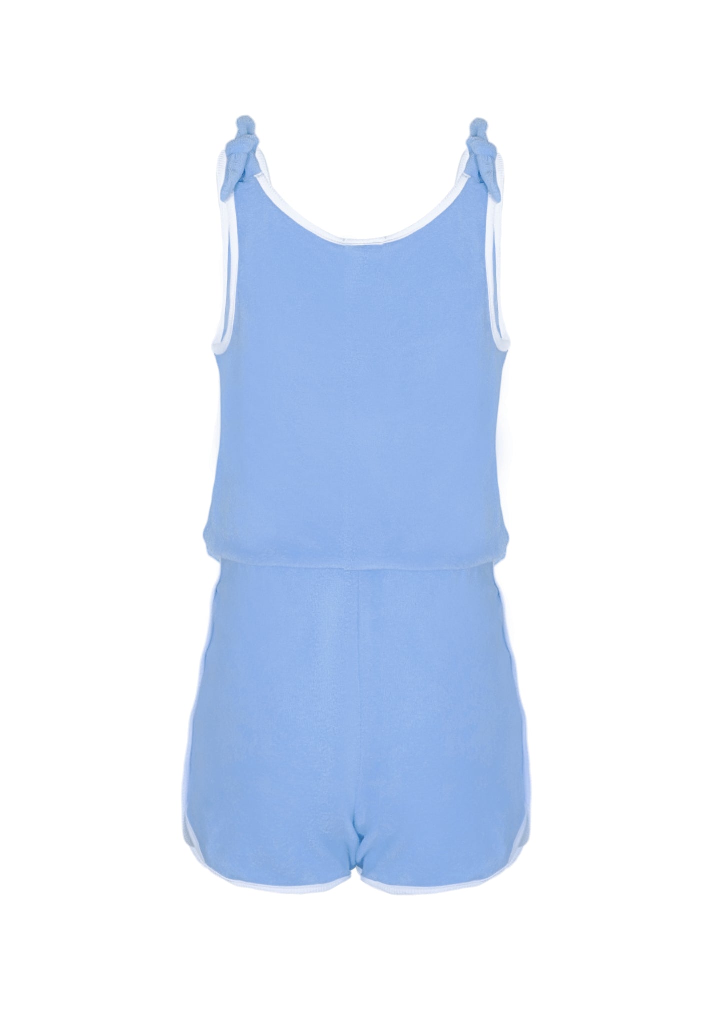 Blue Terry Girls Active Romper