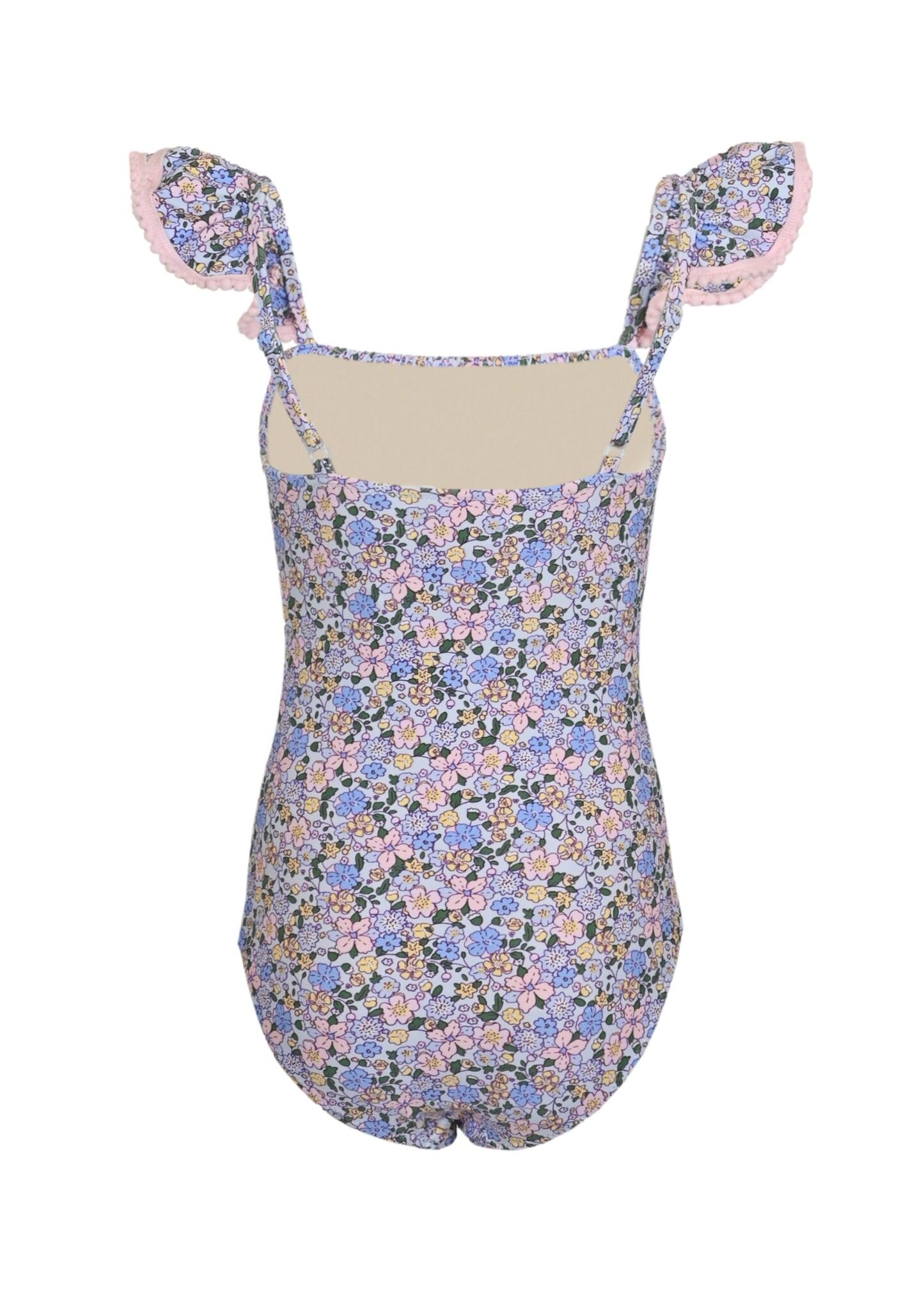 Flower Power Purple Smocked One Piece Swimsuit