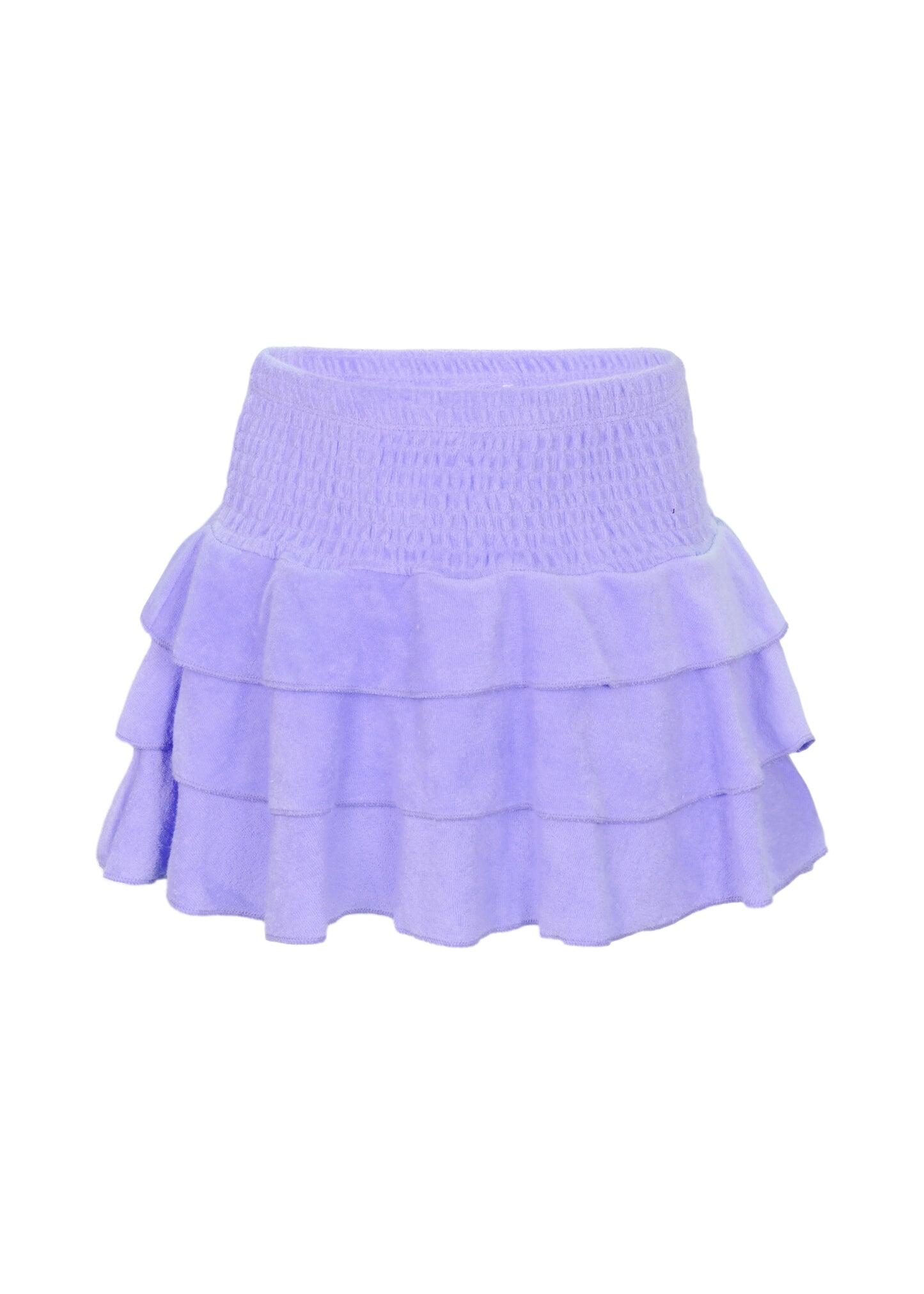 Purple Terry Girls Smocked Skirt