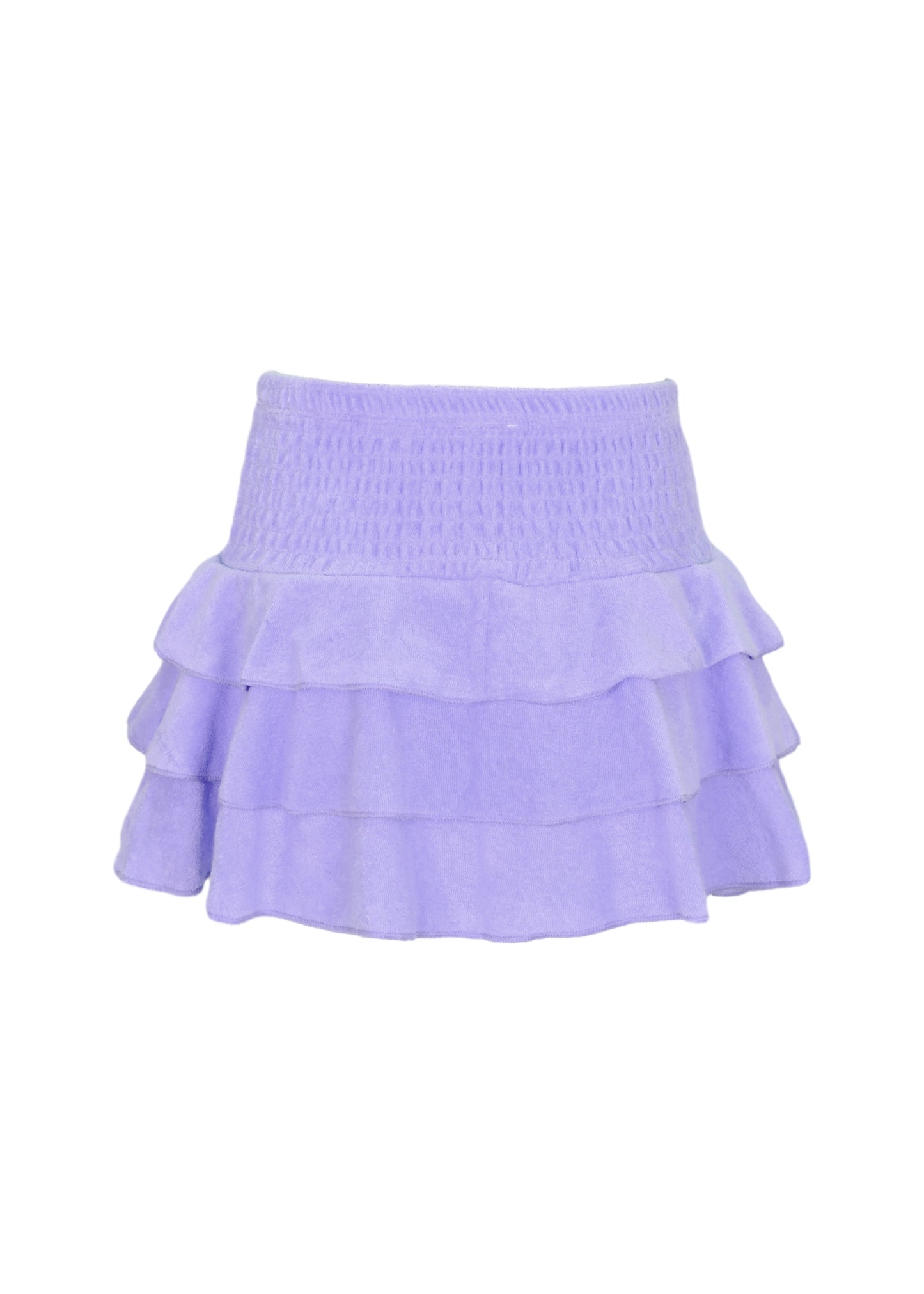 Purple Terry Girls Smocked Skirt
