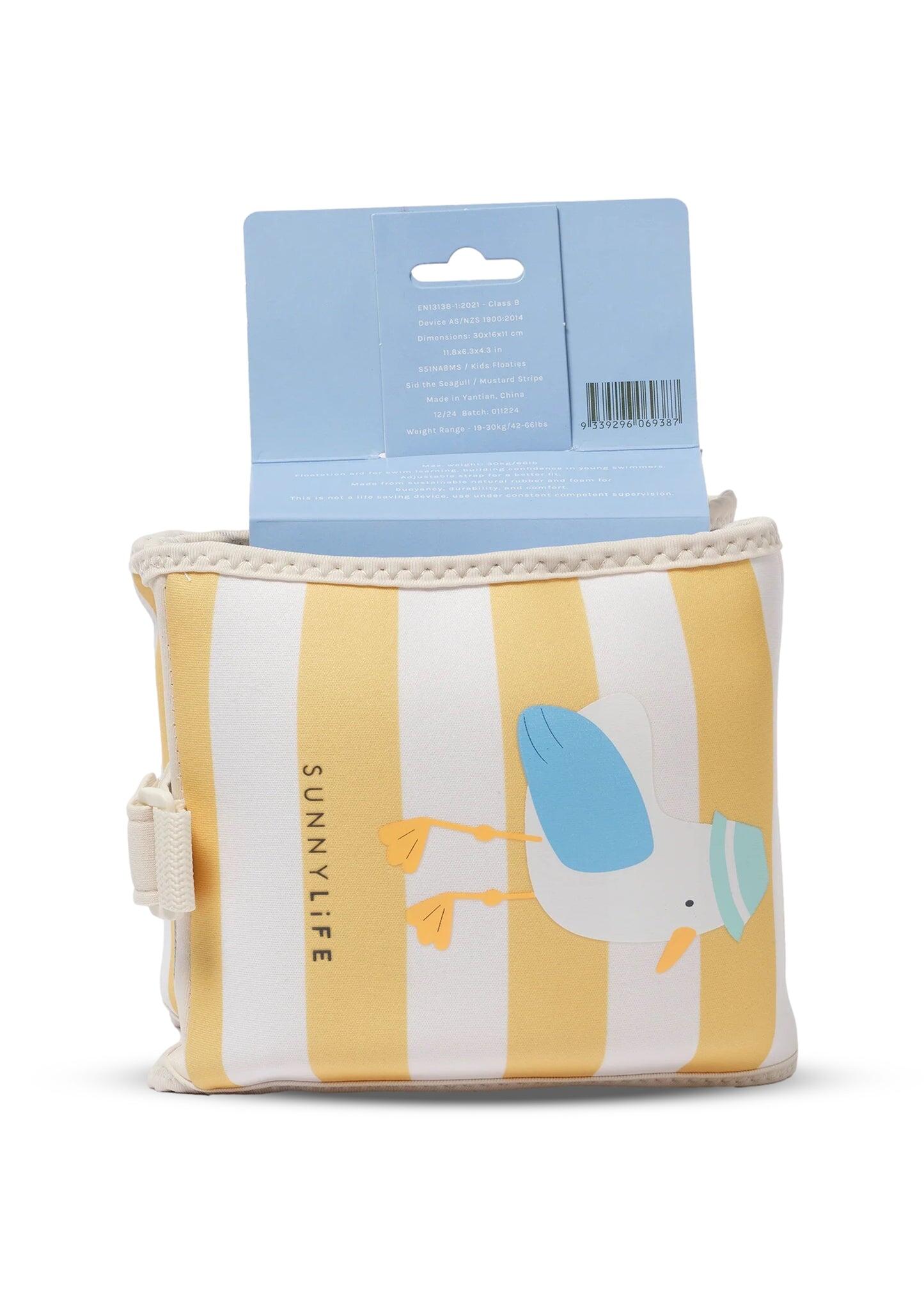 Kids Neoprene Arm Bands Sid the Seagull Mustard Stripe - Arm Band