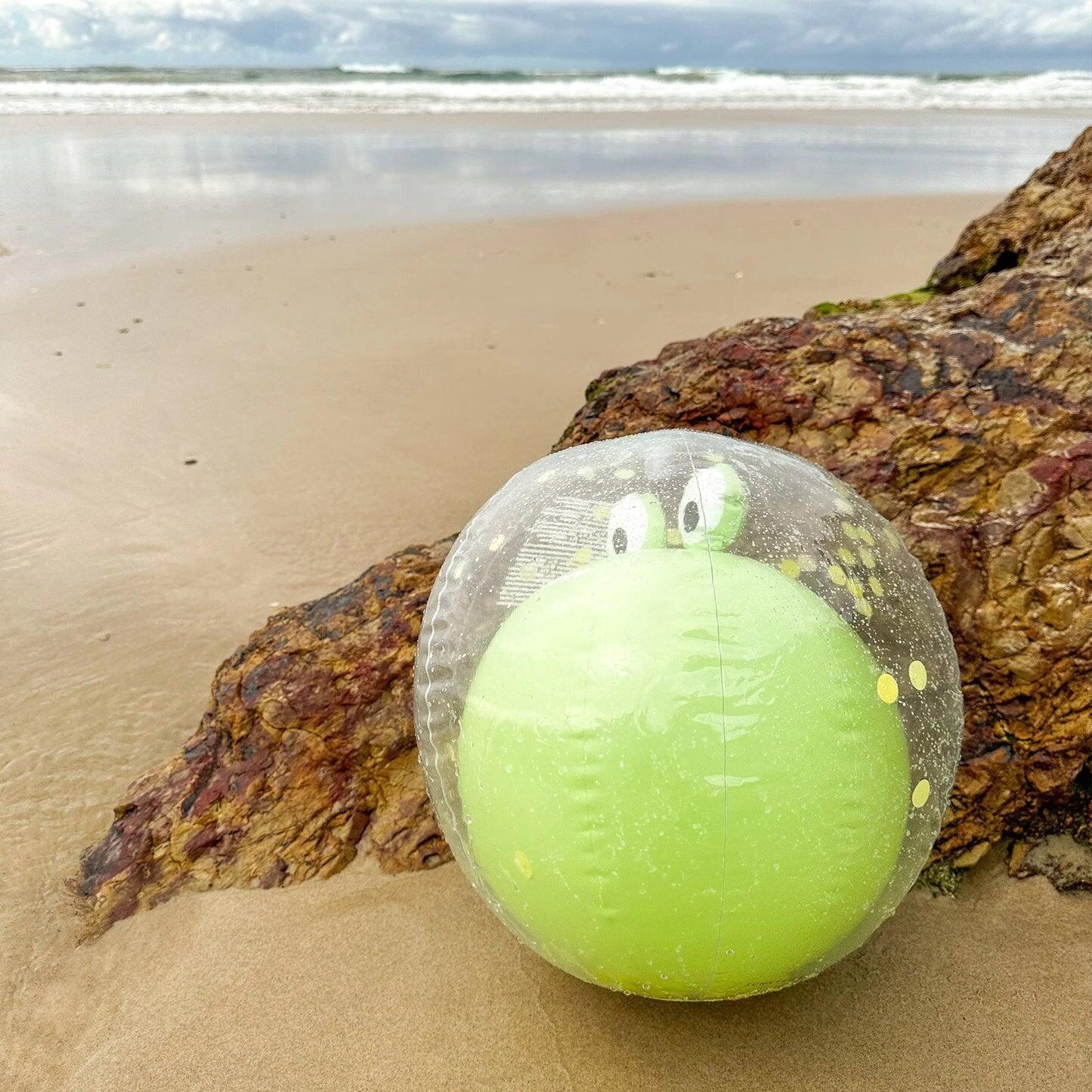 3D Inflatable Beach Ball Cookie the Croc Light Khaki - ONE SIZE - Beach Toy