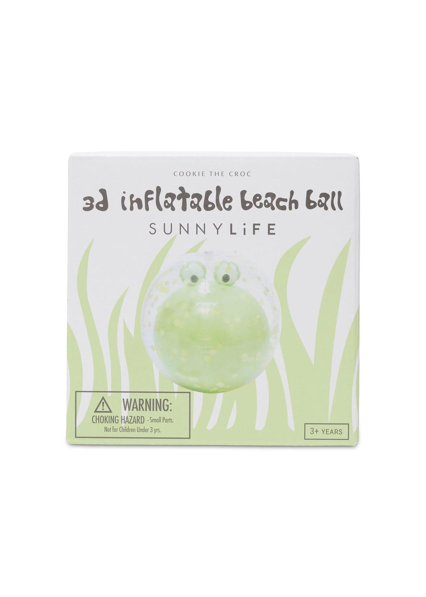 3D Inflatable Beach Ball Cookie the Croc Light Khaki - ONE SIZE - Beach Toy