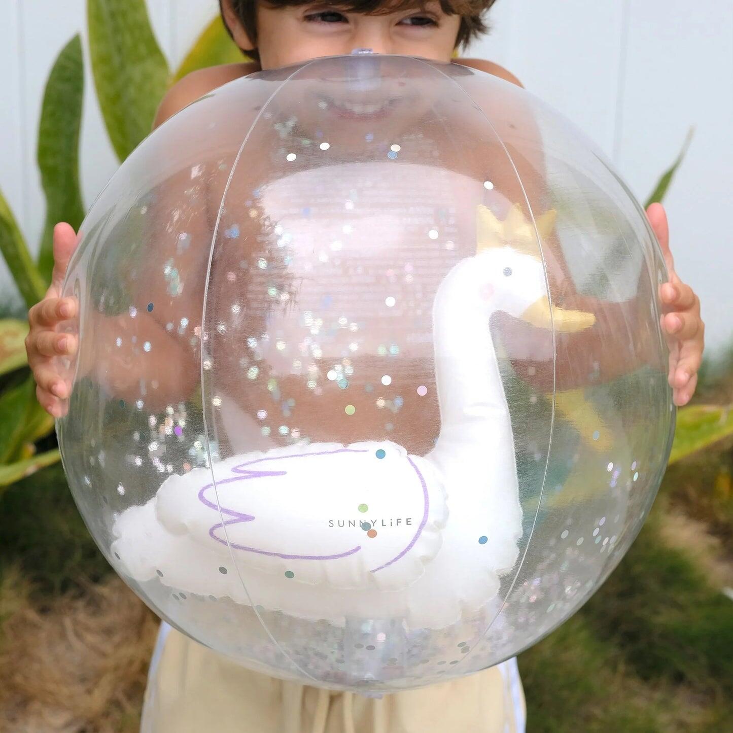 3D Inflatable Beach Ball Princess Swan Multi - ONE SIZE - Beach Toy