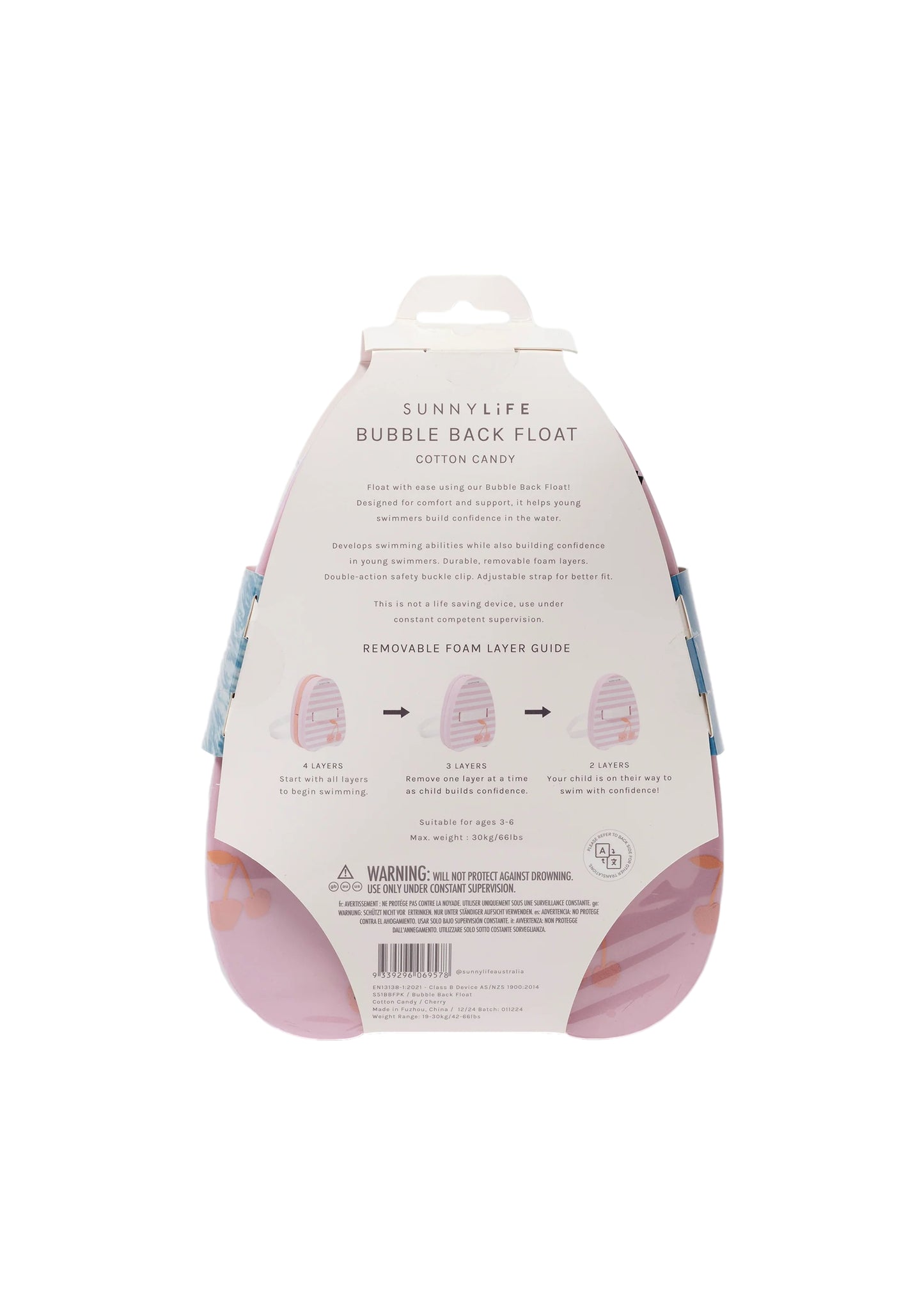 Bubble Back Float Cotton Candy Cherry - Pool Inflatable