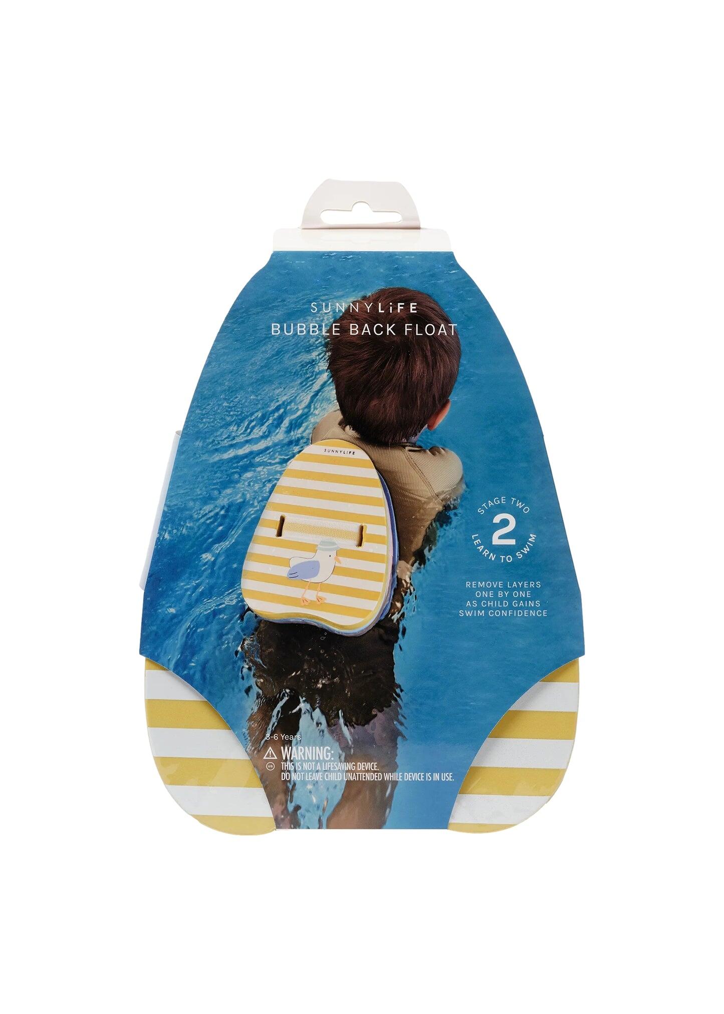 Bubble Back Float Sid the Seagull Mustard Stripe - Pool Inflatable