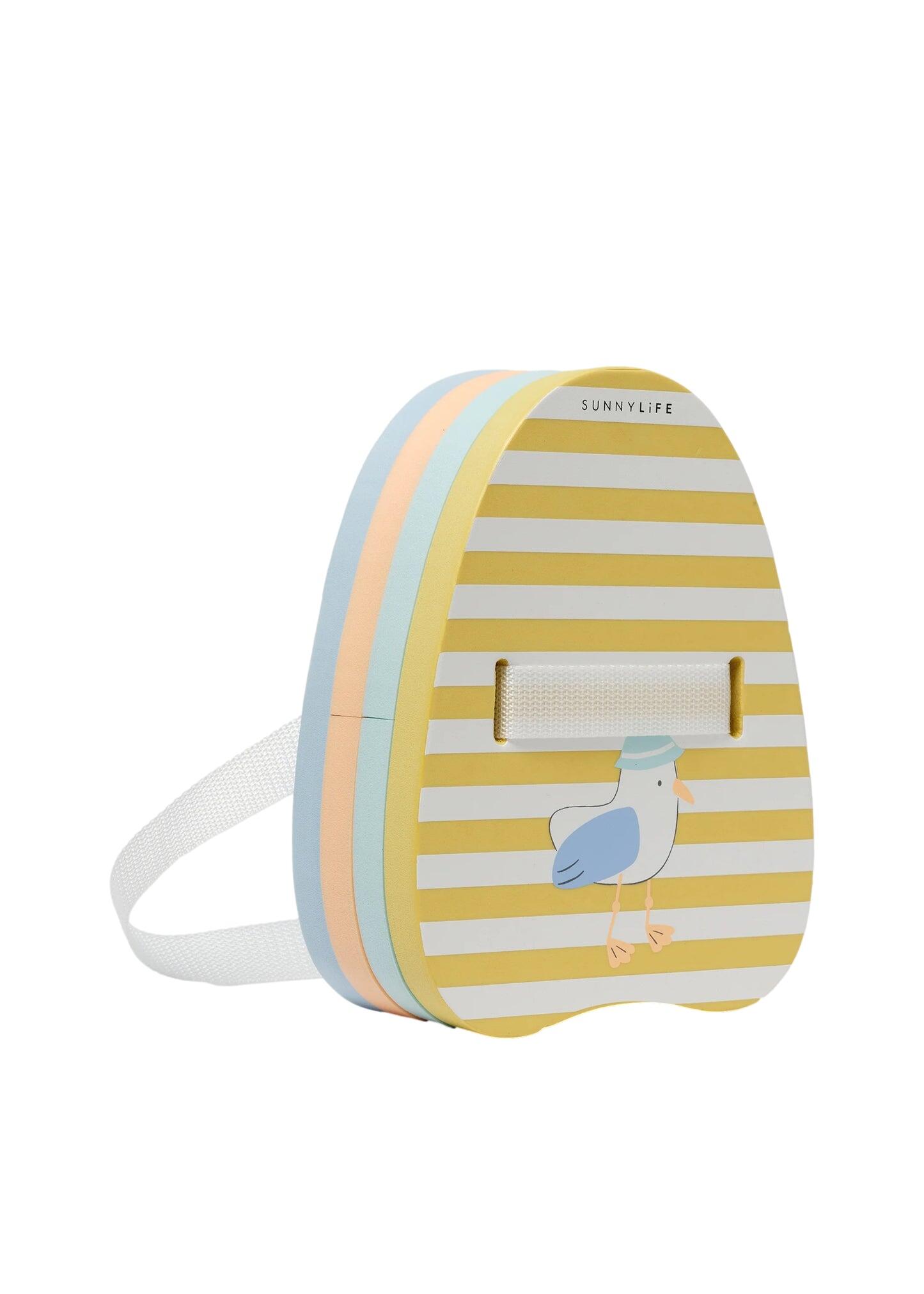 Bubble Back Float Sid the Seagull Mustard Stripe - Pool Inflatable