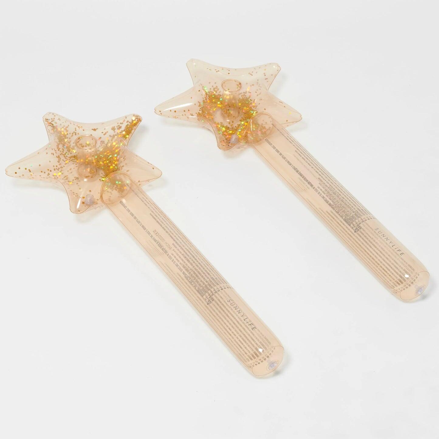 Kids Inflatable Star Wand Gold Set of 2