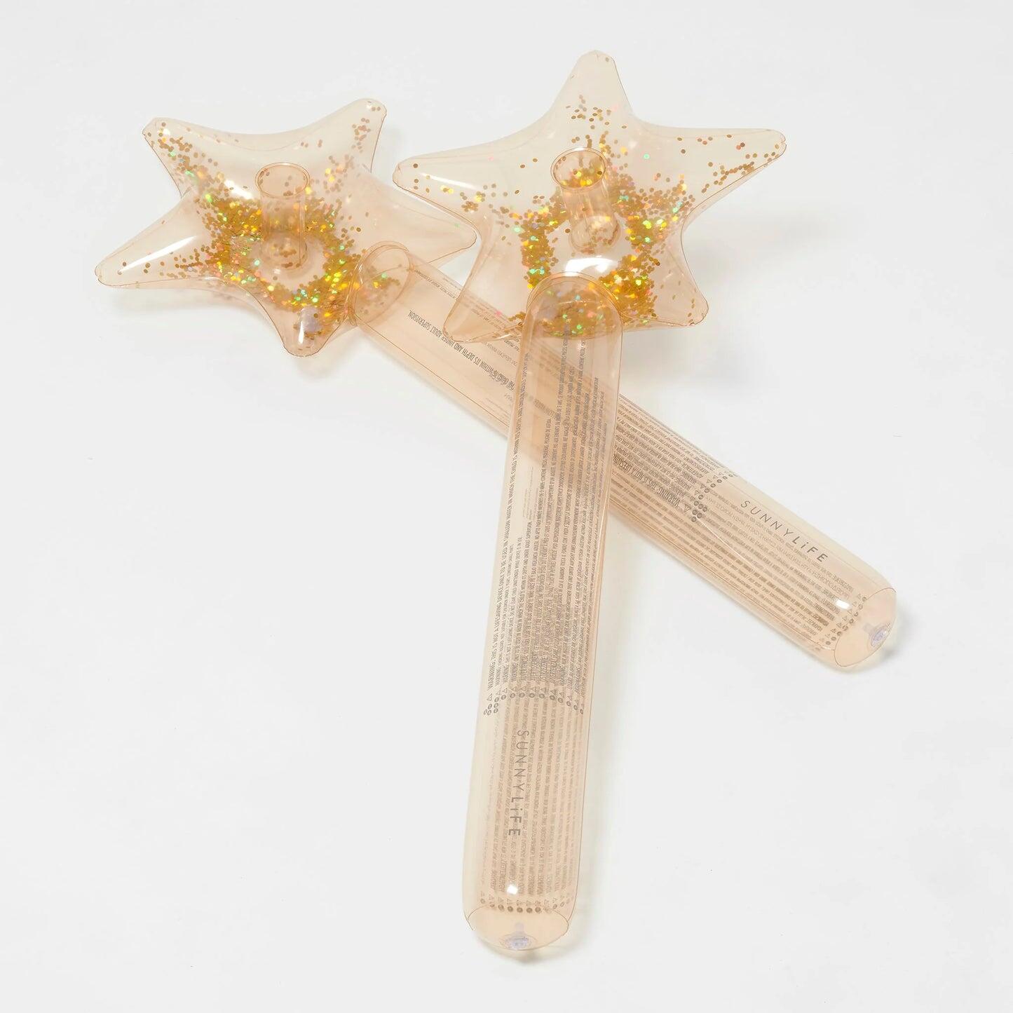 Kids Inflatable Star Wand Gold Set of 2