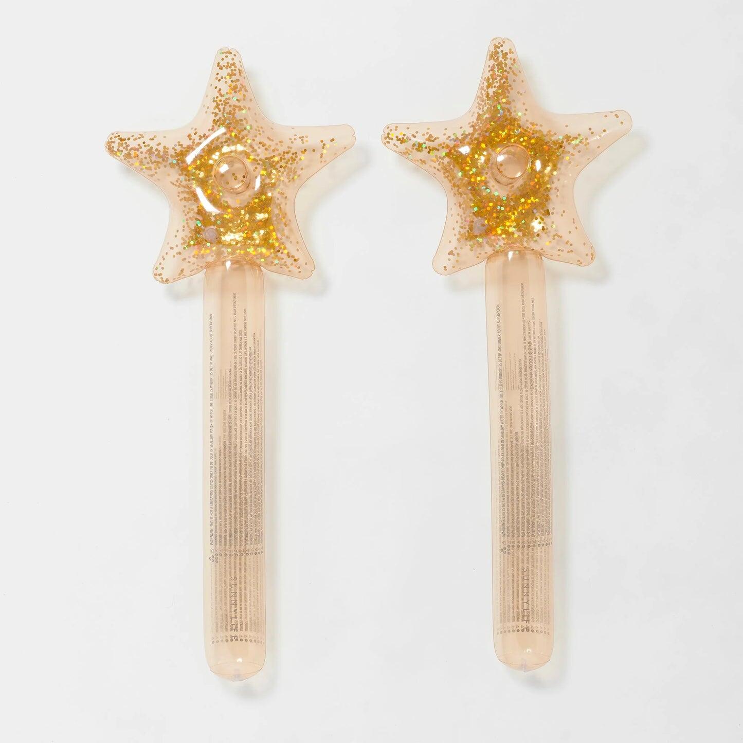 Kids Inflatable Star Wand Gold Set of 2