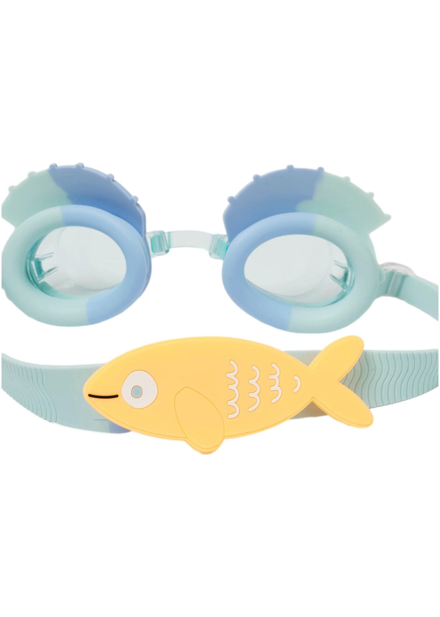 Kids Swim Goggles Finn the Fish Aqua Blue - Goggles