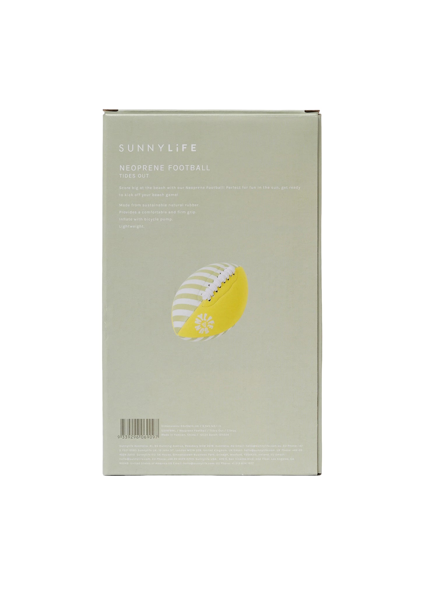 Neoprene Football Tides Out Citrus - Beach Toy