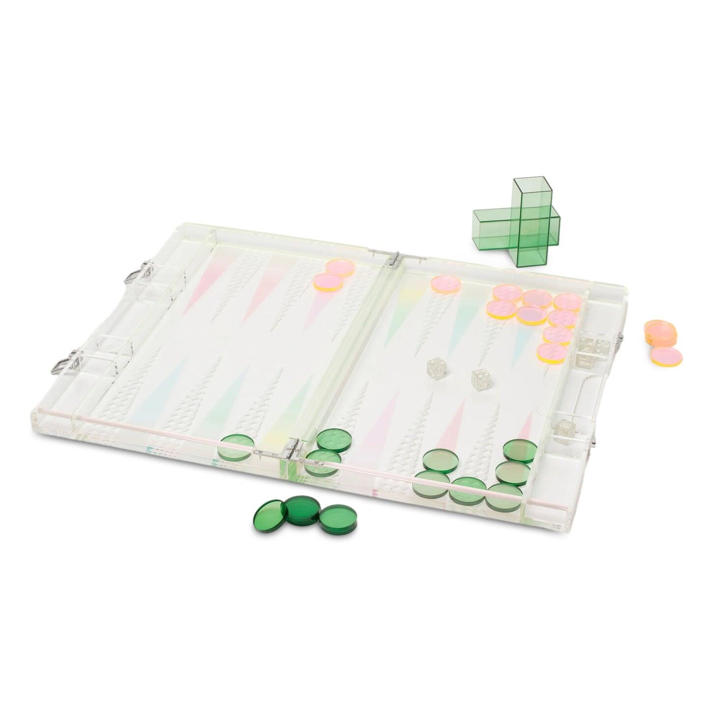 Ombre Lucite Backgammon Sherbert - ONE SIZE - Beach Toy