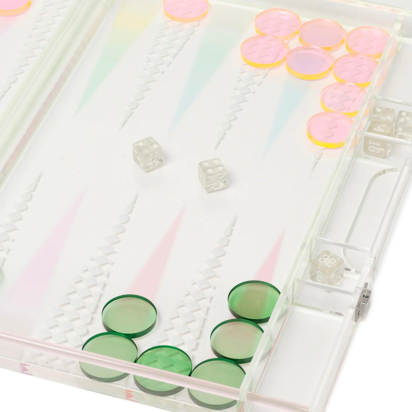 Ombre Lucite Backgammon Sherbert - ONE SIZE - Beach Toy