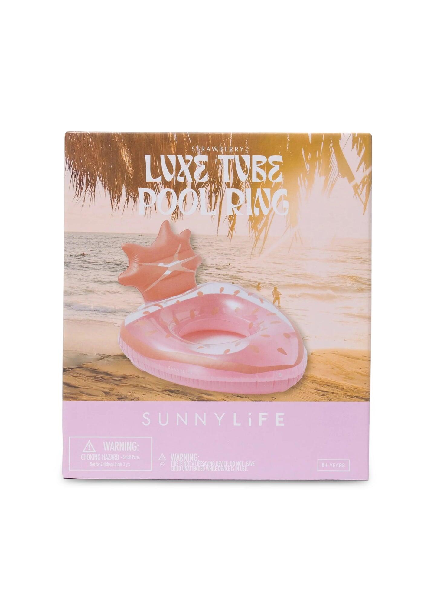 Luxe Tube Pool Ring Strawberry Pink - ONE SIZE - Pool Inflatable