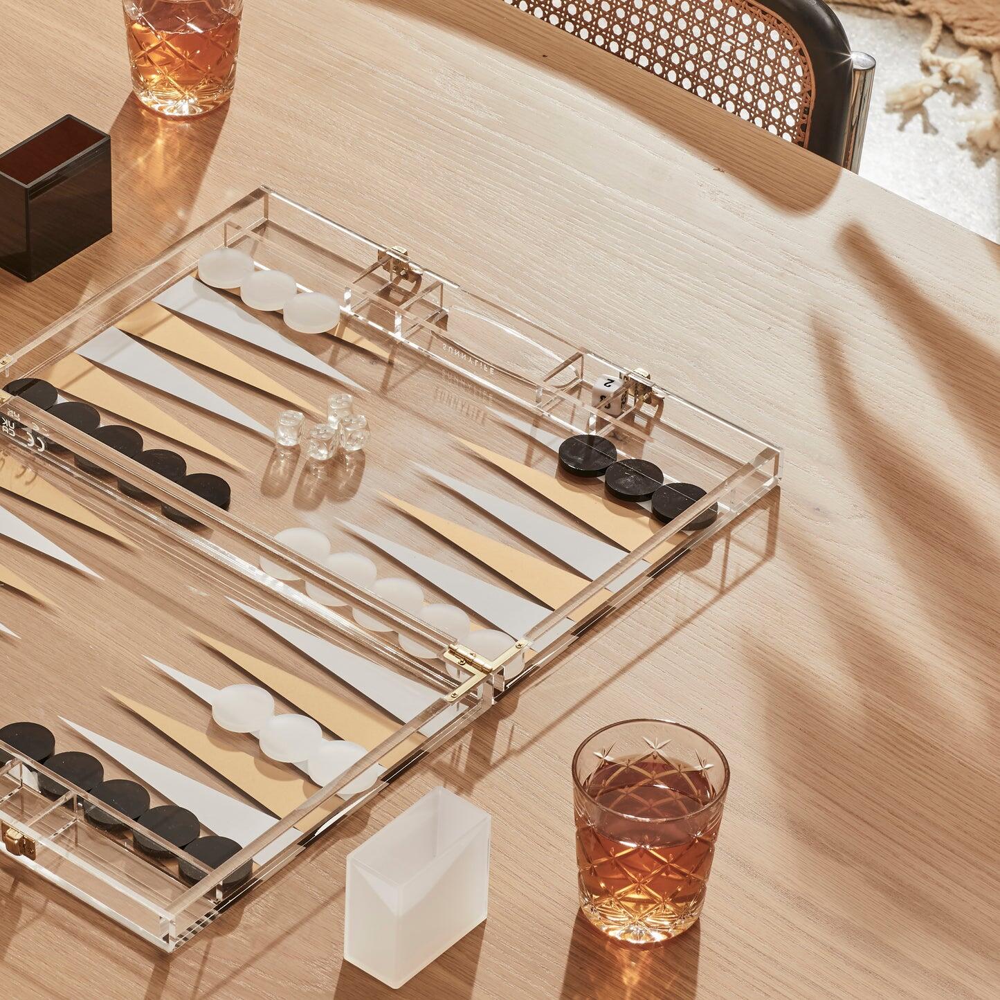 Lucite Backgammon Whiskey Noir - ONE SIZE - Beach Toy