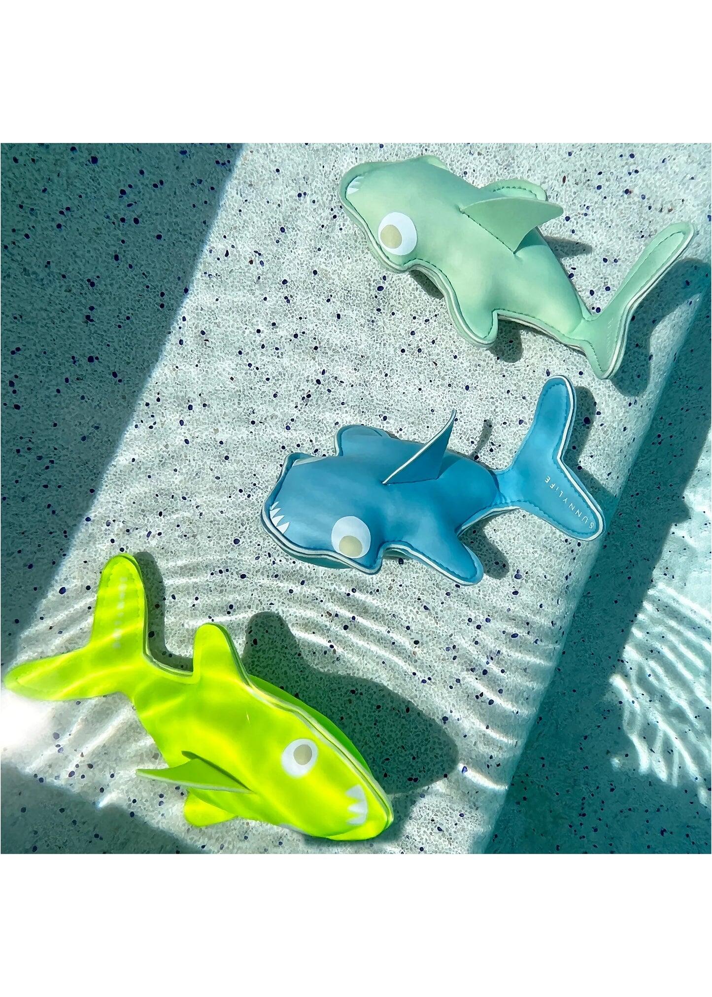 Salty the Shark Dive Buddies Aqua Neon Yellow Set of 3 - Beach Toy