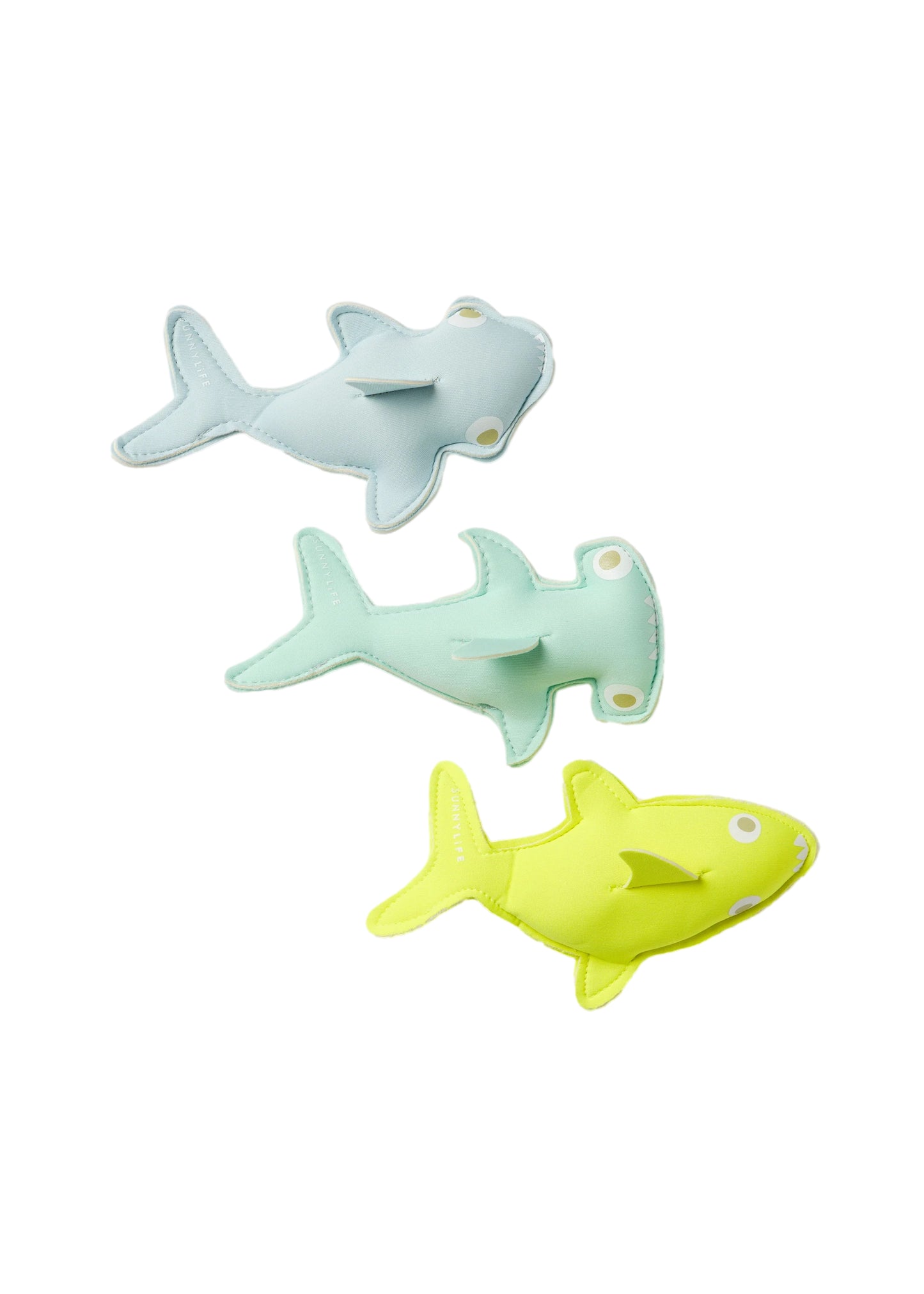 Salty the Shark Dive Buddies Aqua Neon Yellow Set of 3 - Beach Toy