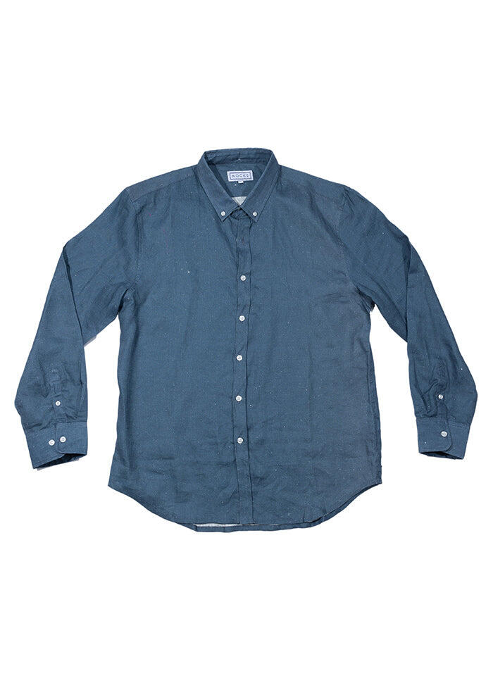 Men’s Linen Shirt Cobalt - Long Sleeve Shirt