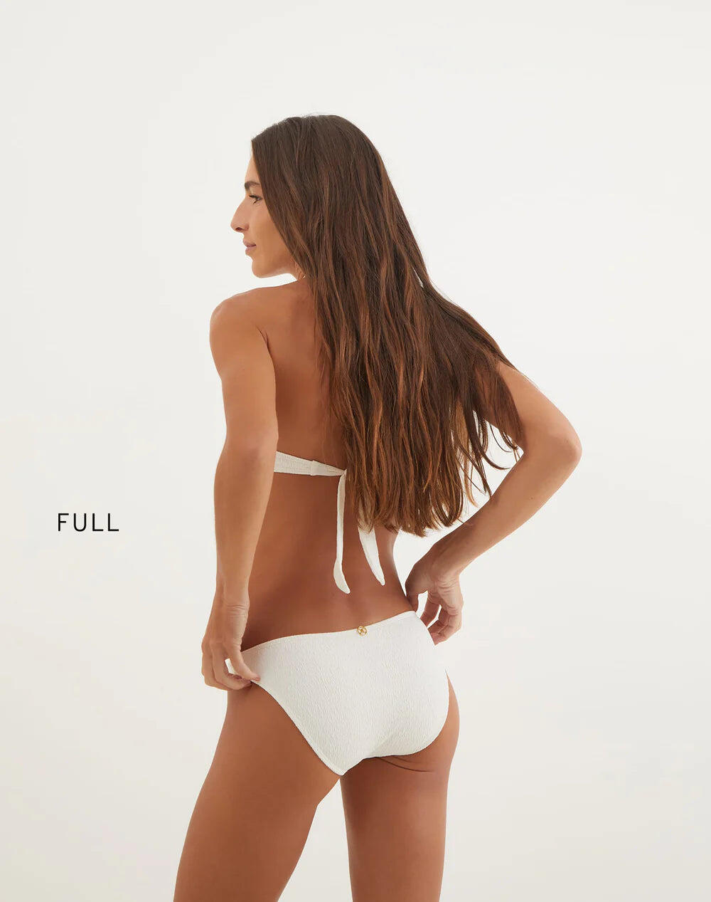 Firenze Becky Full Bikini Bottom White - Bikini Bottom