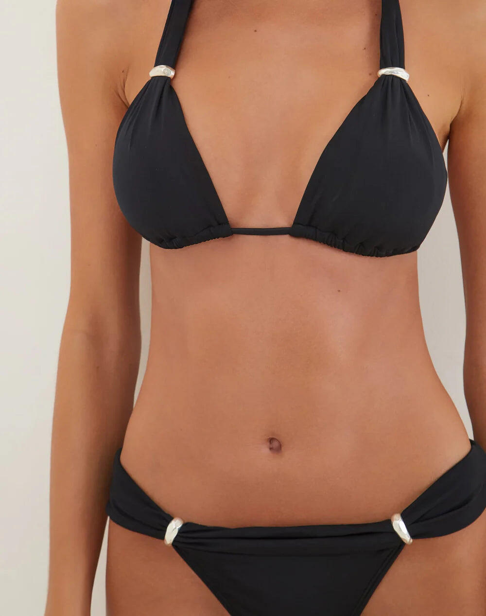 Solid Matte Bia Bikini Top Black - Bikini Top