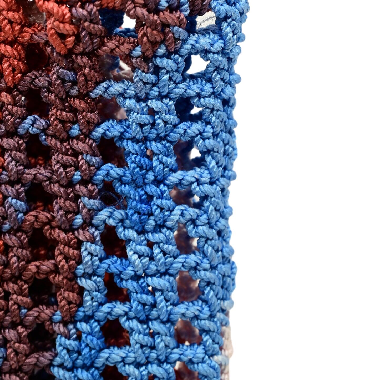 Crochet Mobile Holder Pouch Blue Multi - Mobile Phone Charms & Straps