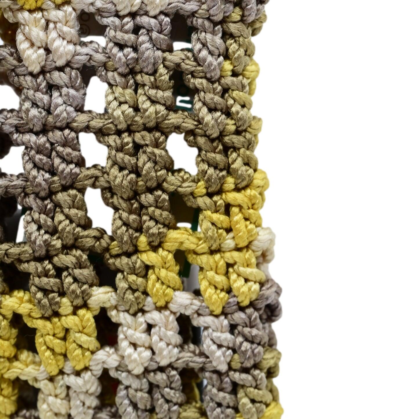 Crochet Mobile Holder Pouch Yellow Multi - Mobile Phone Charms & Straps