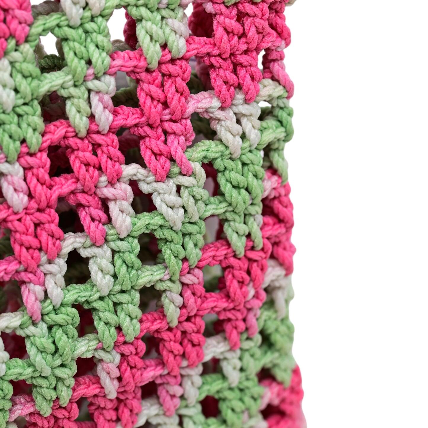Crochet Mobile Holder Pouch Mint Multi - Mobile Phone Charms & Straps