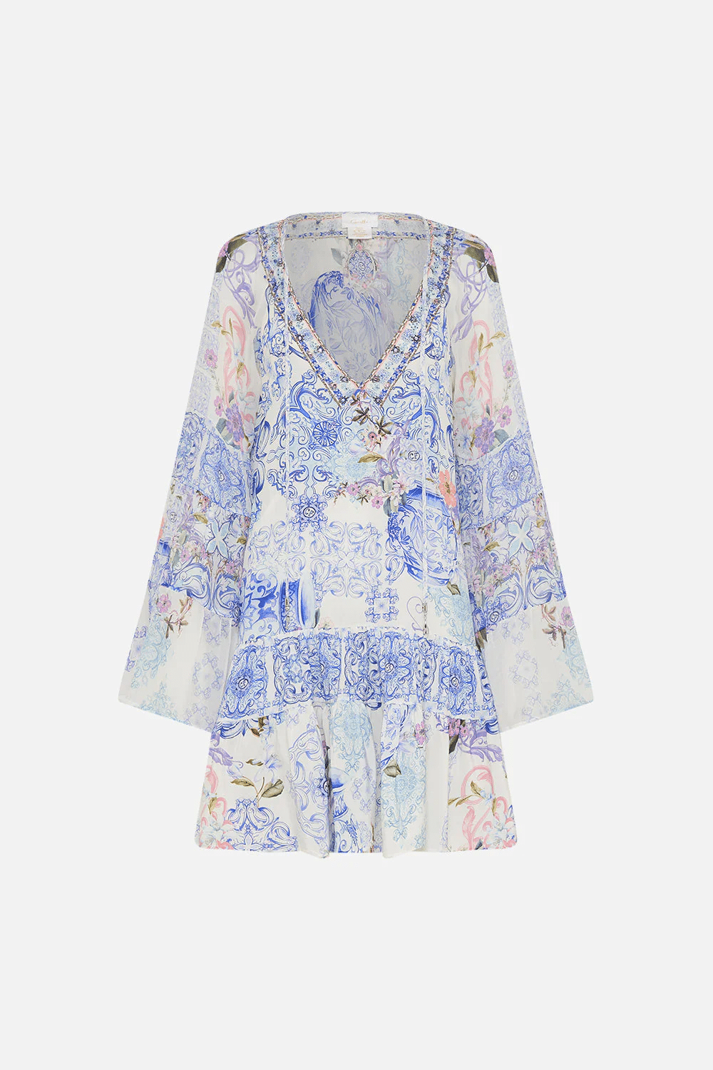 A-Line Gathered Panel Dress Paint Me Positano - Dress