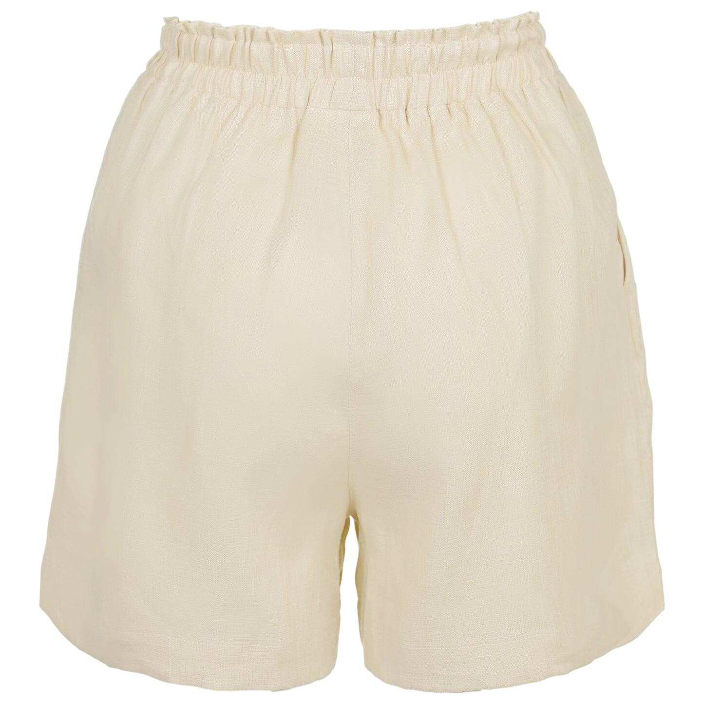 Beige Linen Shorts - Shorts