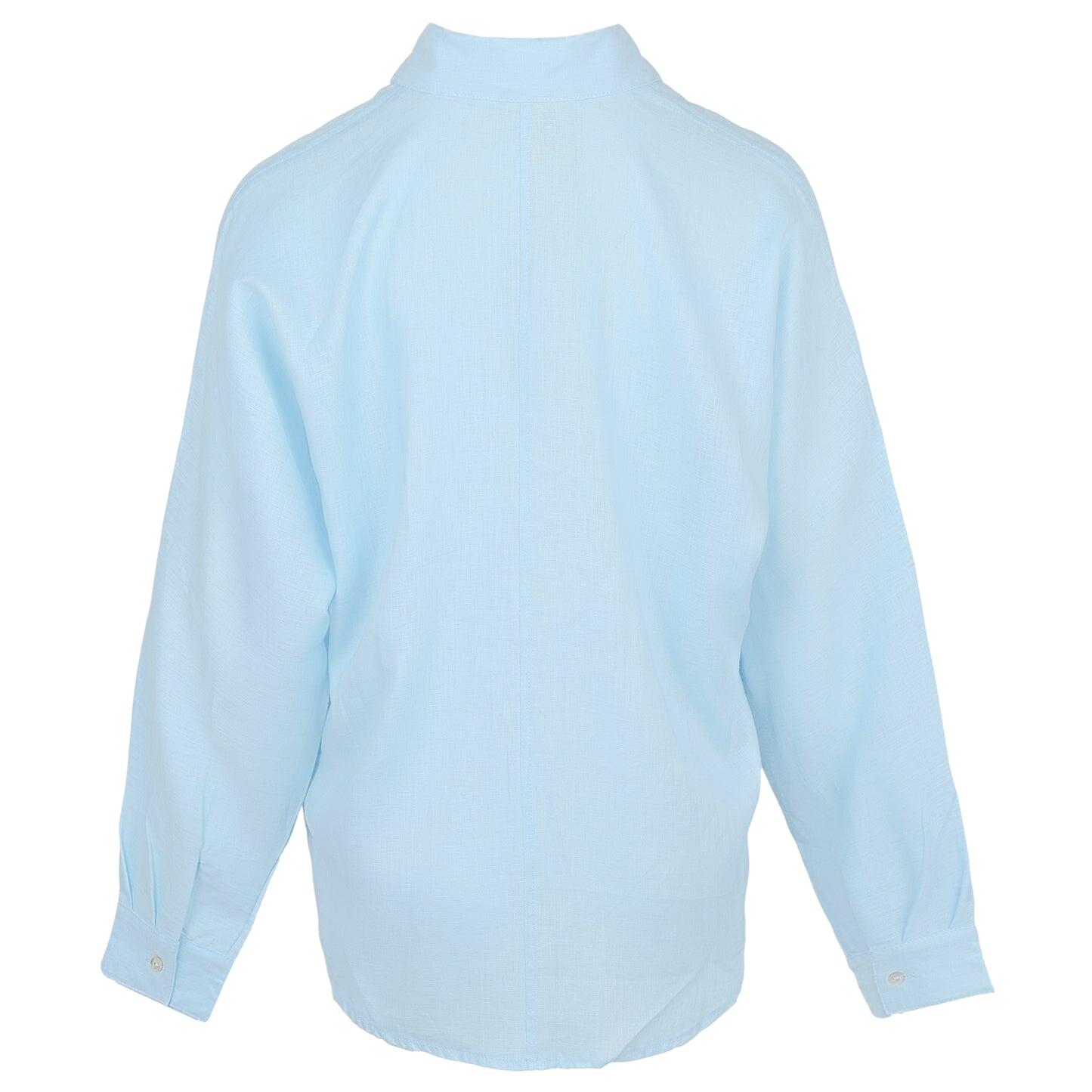 Light Blue Linen Shirt - Top