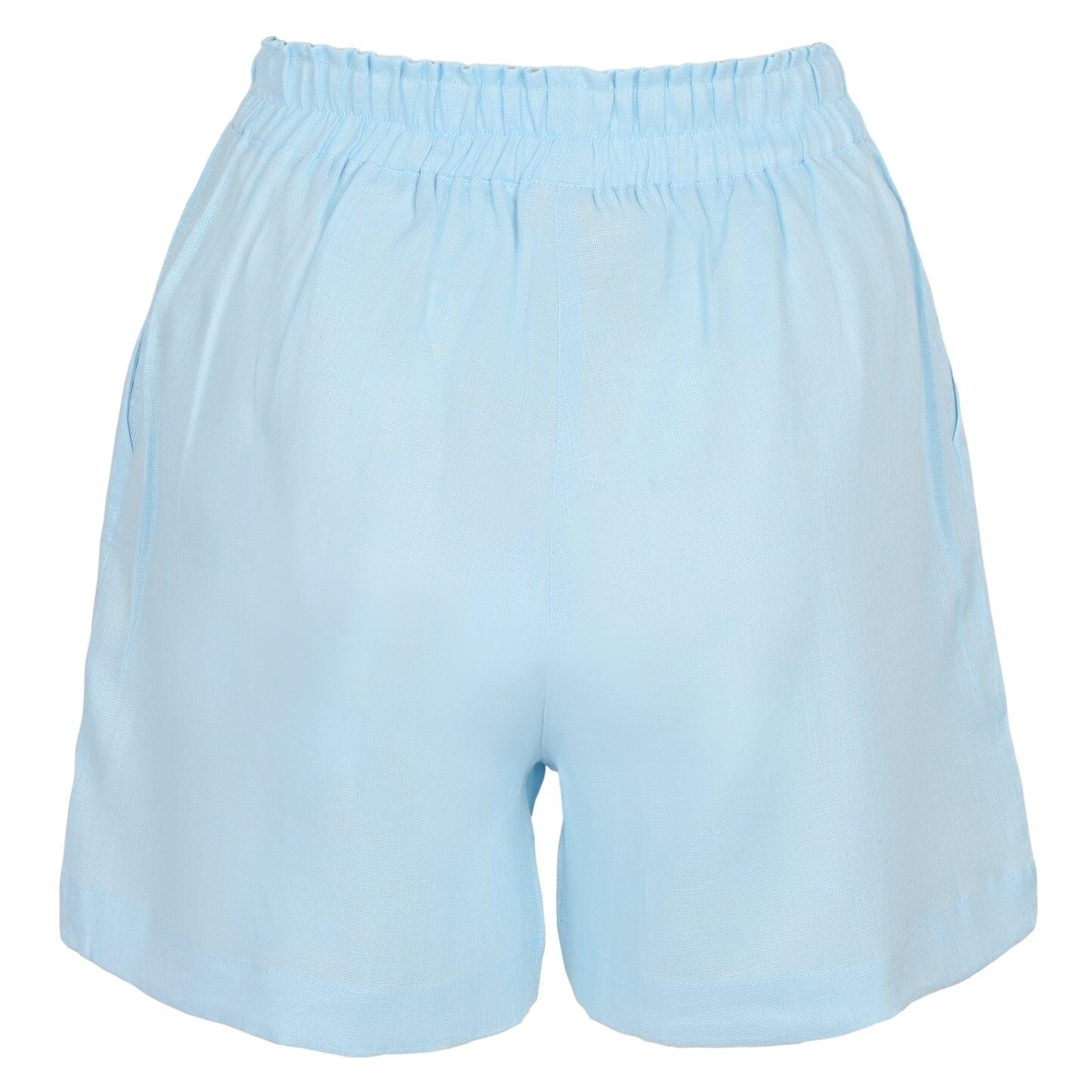 Light Blue Linen Shorts - Shorts