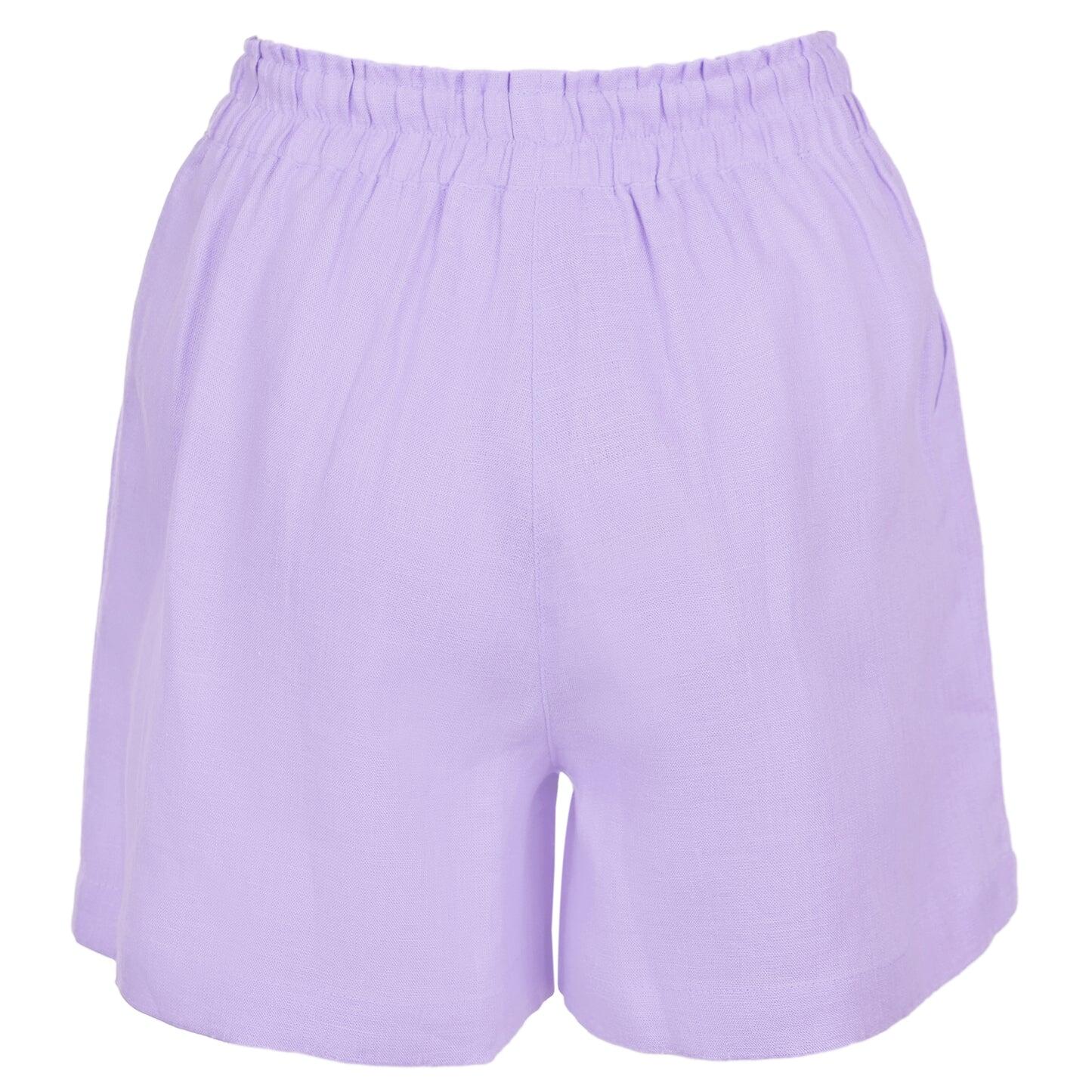 Lilac Linen Shorts - Shorts