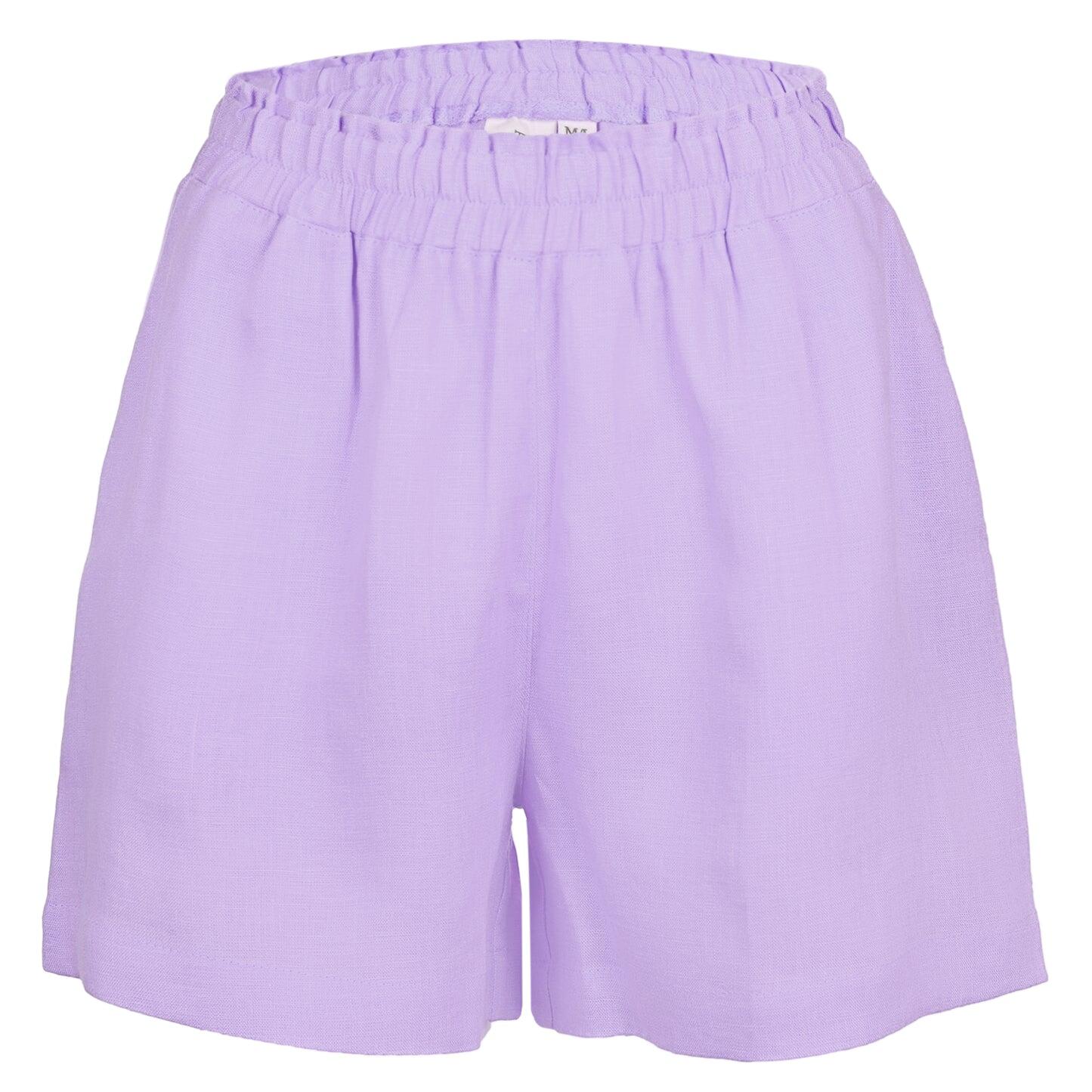 Lilac Linen Shorts - Shorts