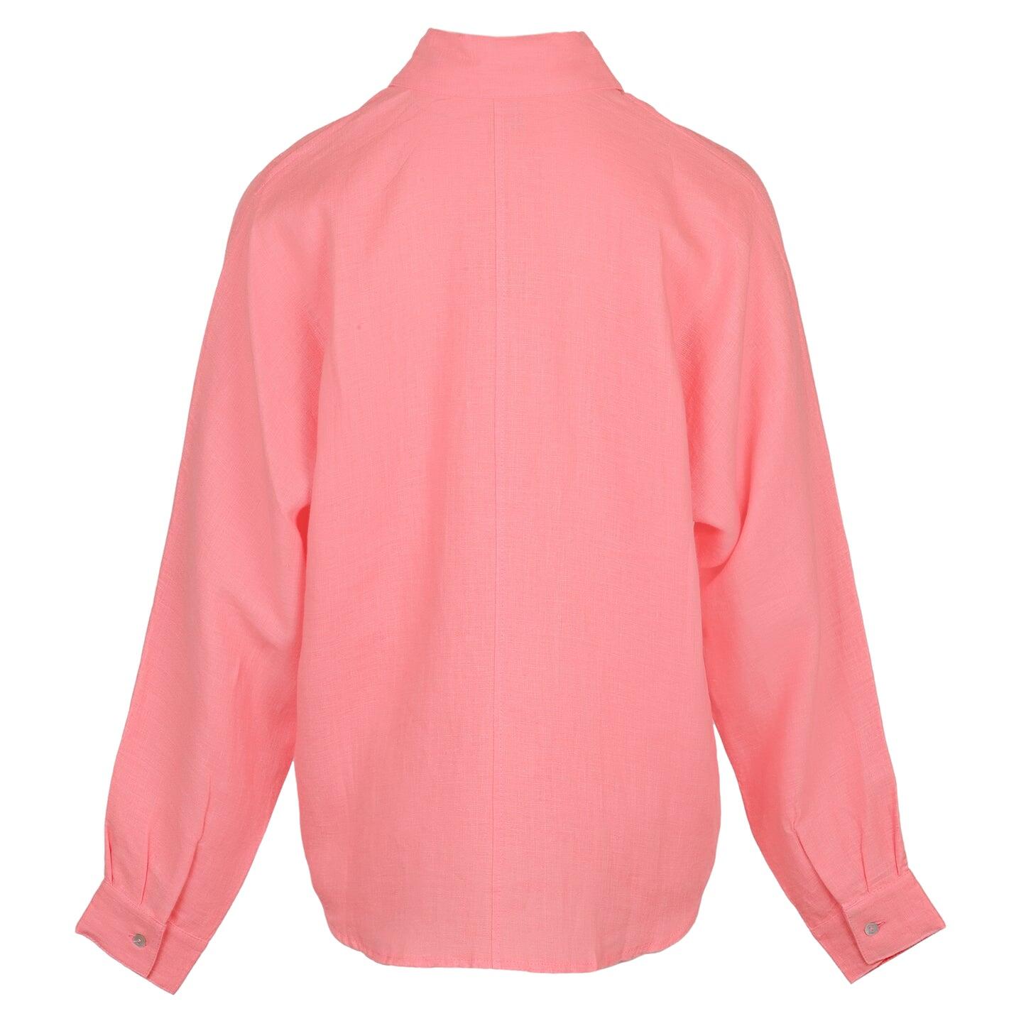 Pink Salmon Linen Shirt - Top