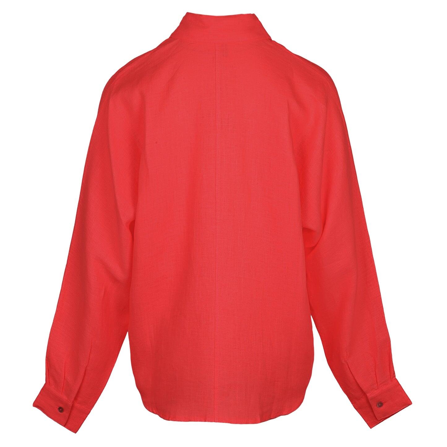 Red Linen Shirt - Top